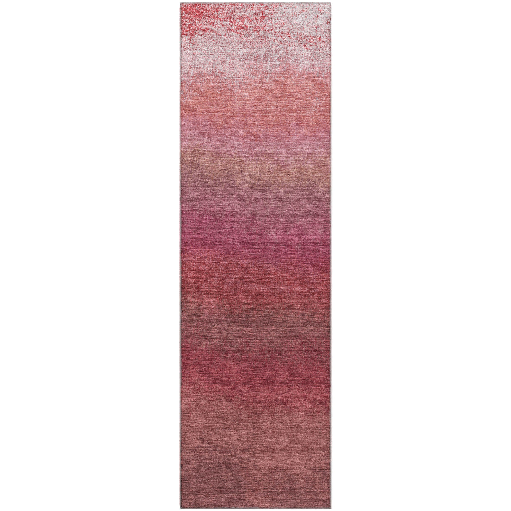 Mdina Machine Washable Transitional Red Rug 2'3" x 7'6" #shape_Runner