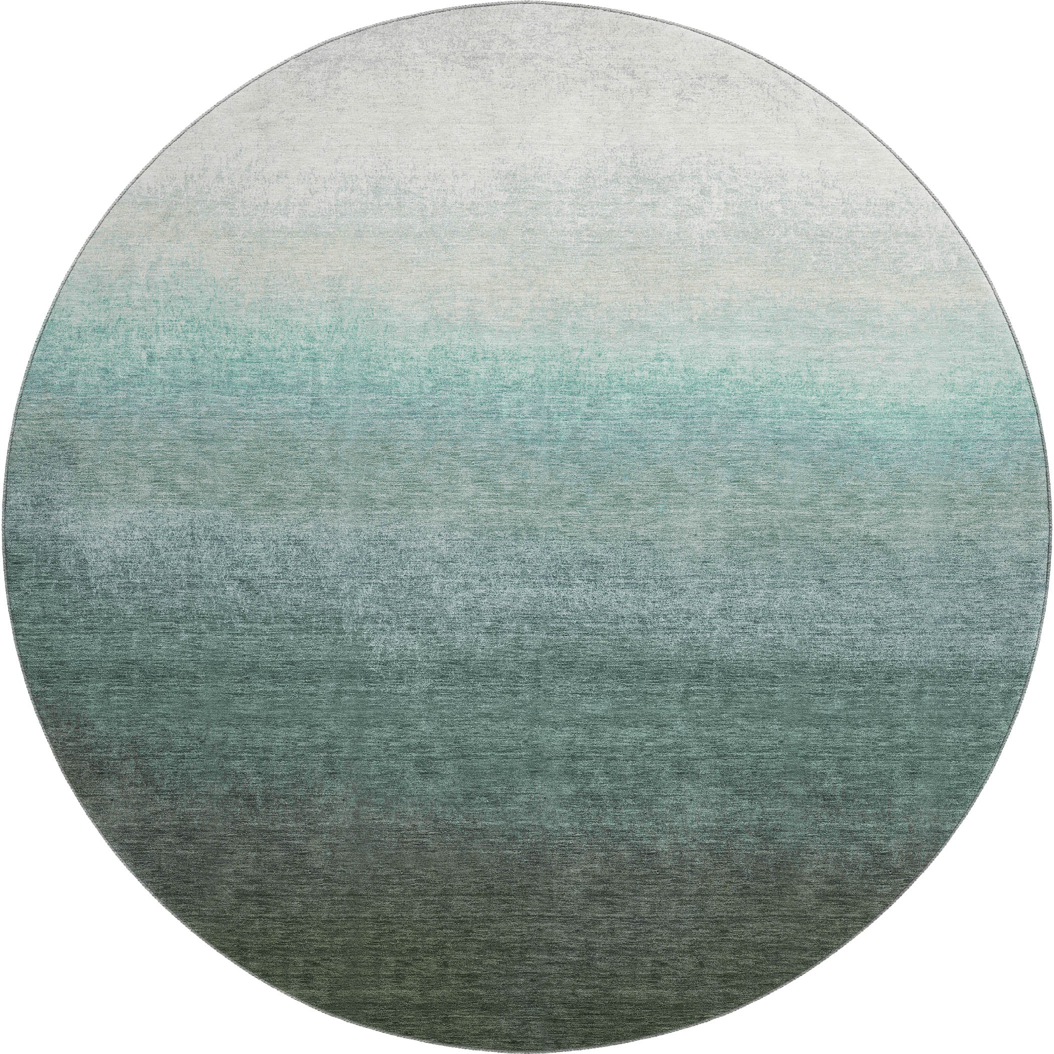Mdina Machine Washable Transitional Seafoam Blue Rug 8' x 8' #shape_Round