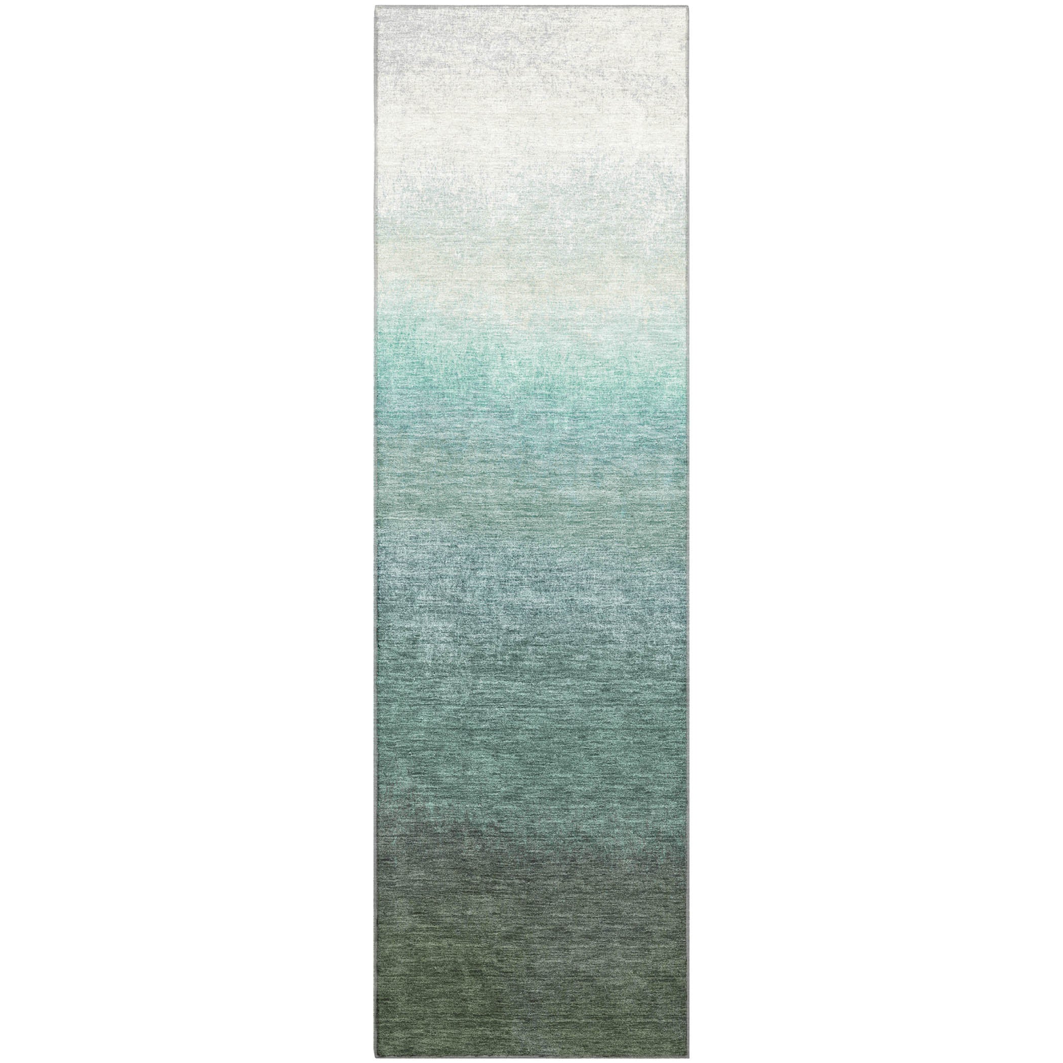 Mdina Machine Washable Transitional Seafoam Blue Rug 2'3" x 7'6" #shape_Runner