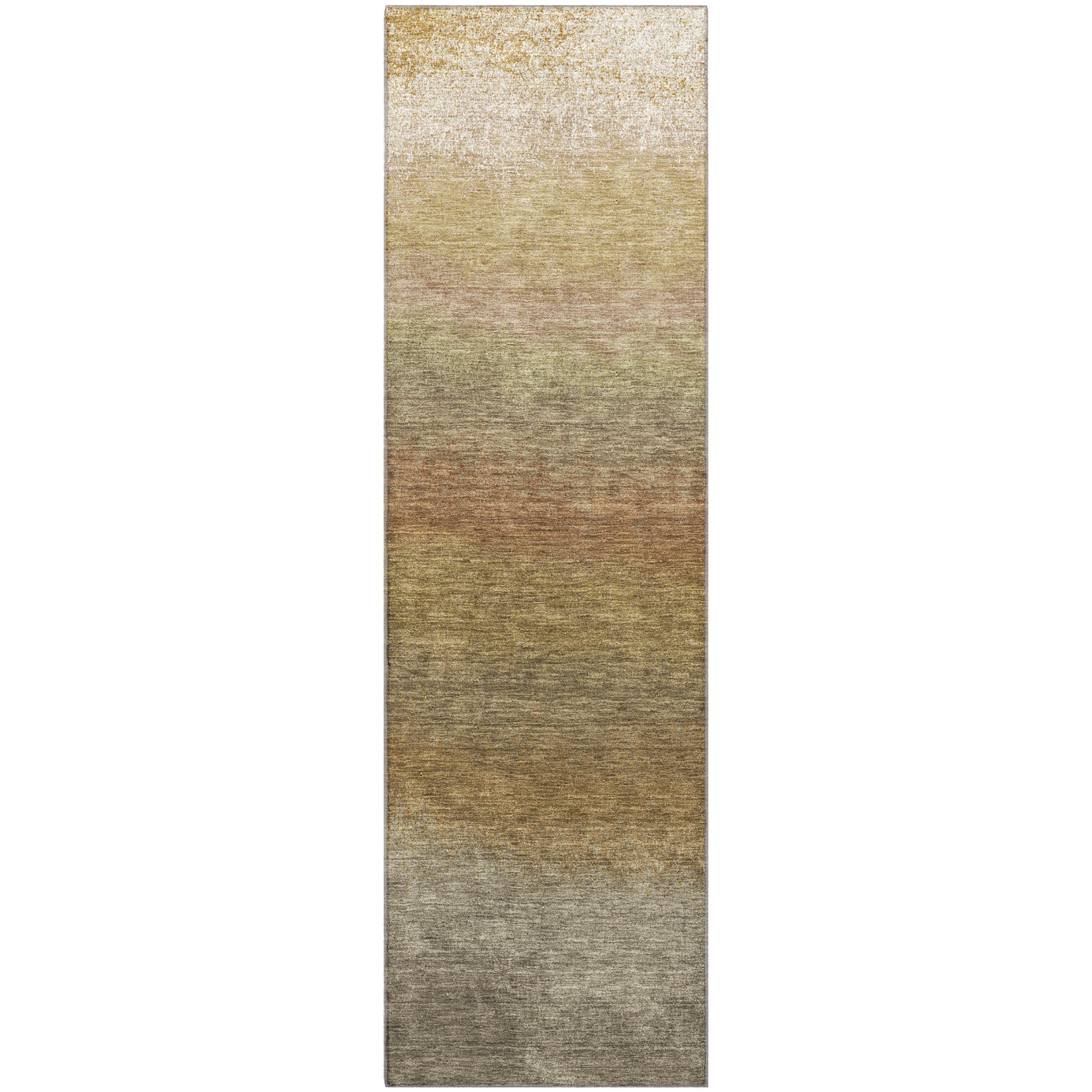 Mdina Machine Washable Transitional Taupe Brown Rug 2'3" x 7'6" #shape_Runner