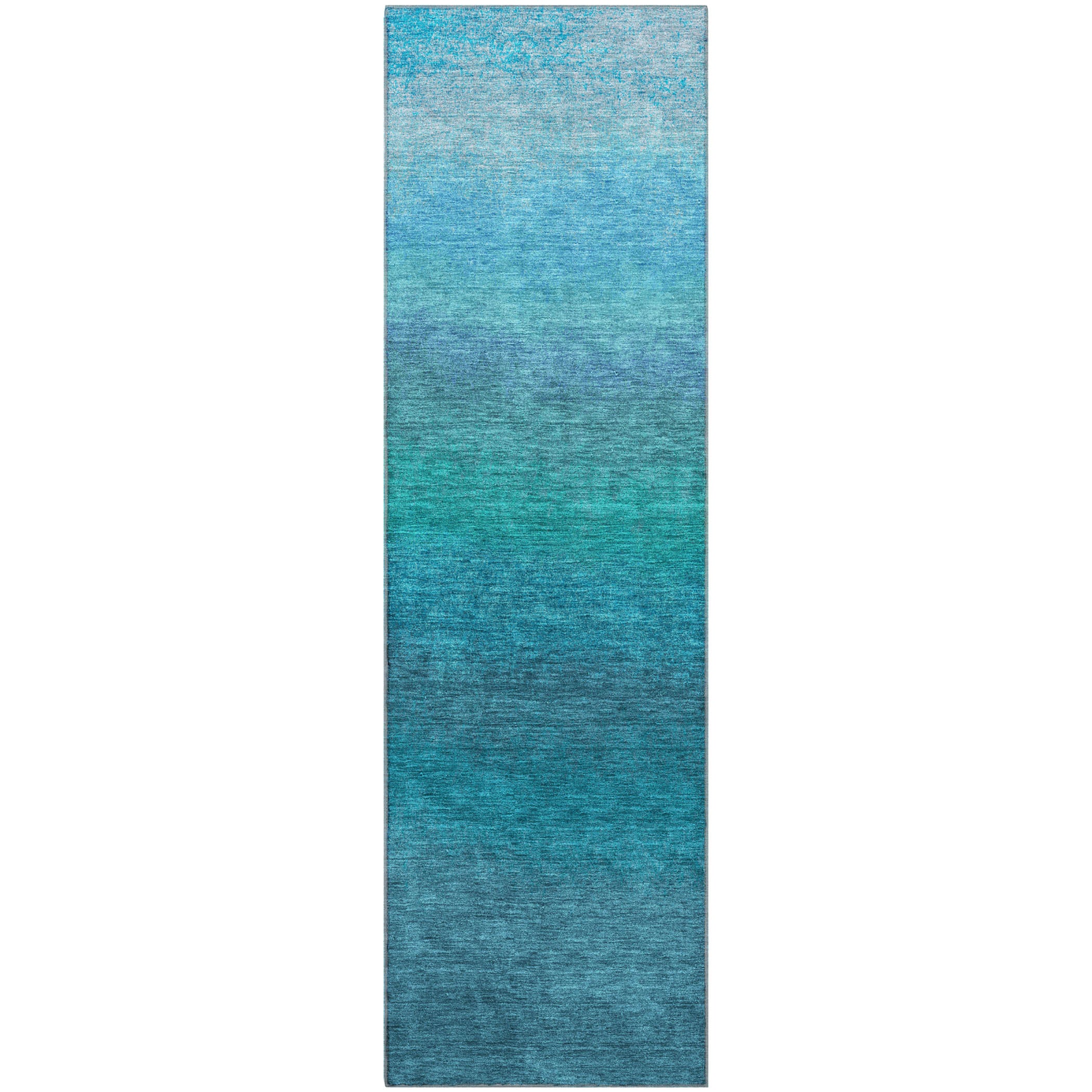 Mdina Machine Washable Transitional Teal Rug 2'3" x 7'6" #shape_Runner