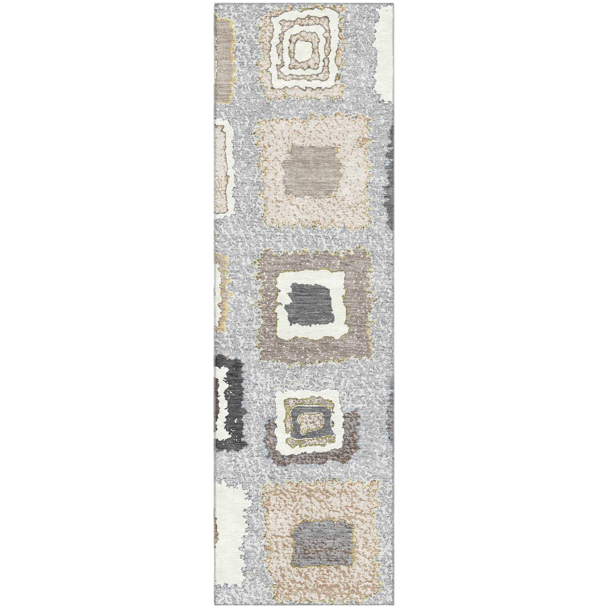 Mdina Machine Washable Transitional Gray Rug 2'3" x 7'6" #shape_Runner