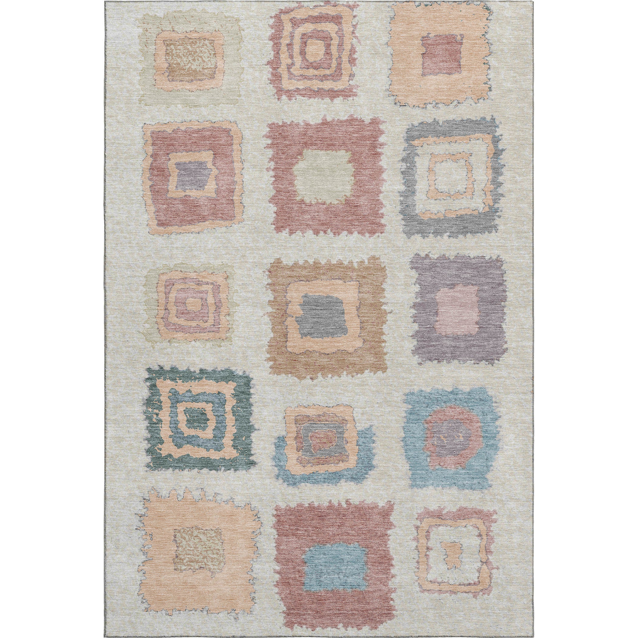 Mdina Machine Washable Transitional Peach Orange Rug 2'6" x 3'10" #shape_Rectangle
