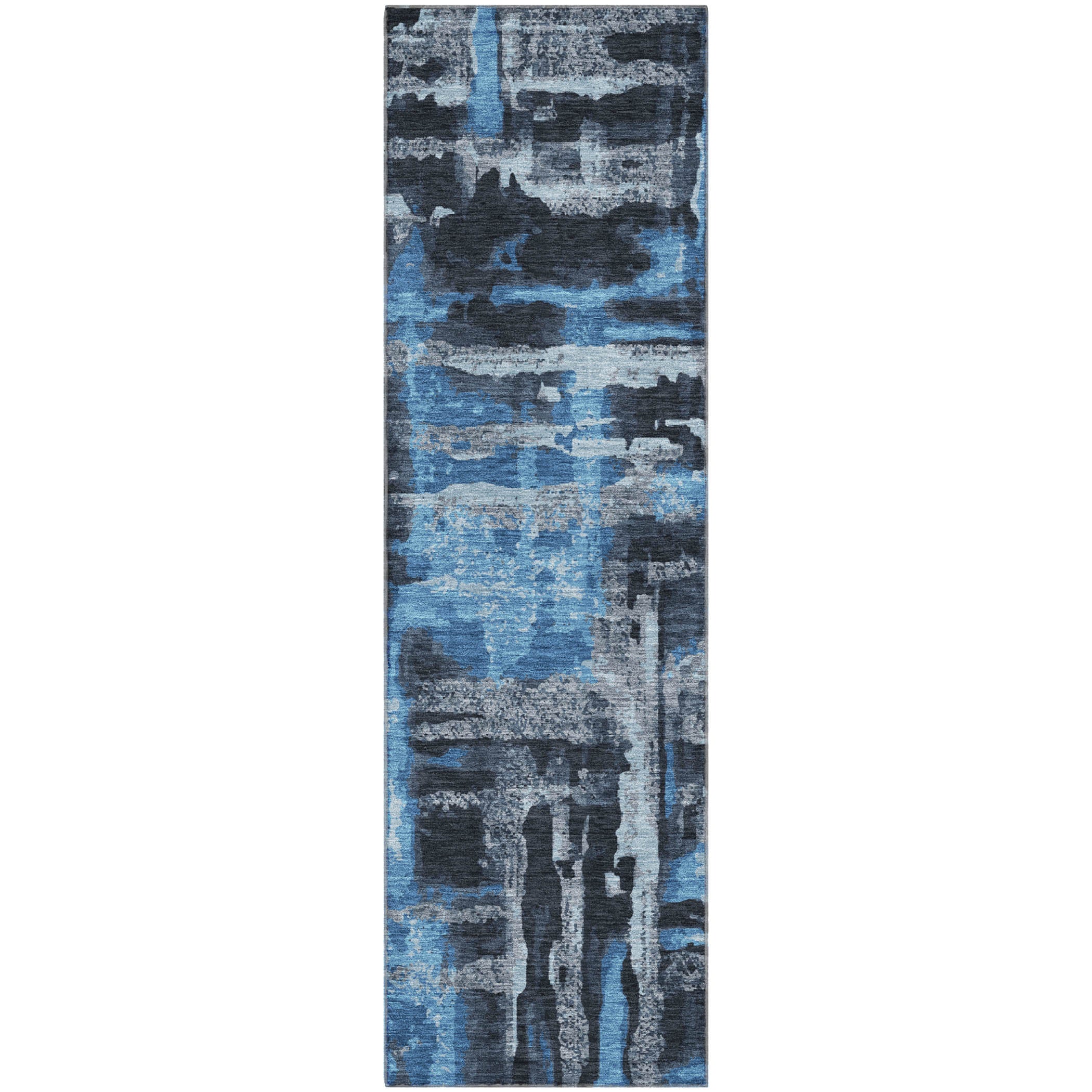 Lucerne Machine Washable Transitional Black Rug 2'3" x 7'6" #shape_Runner