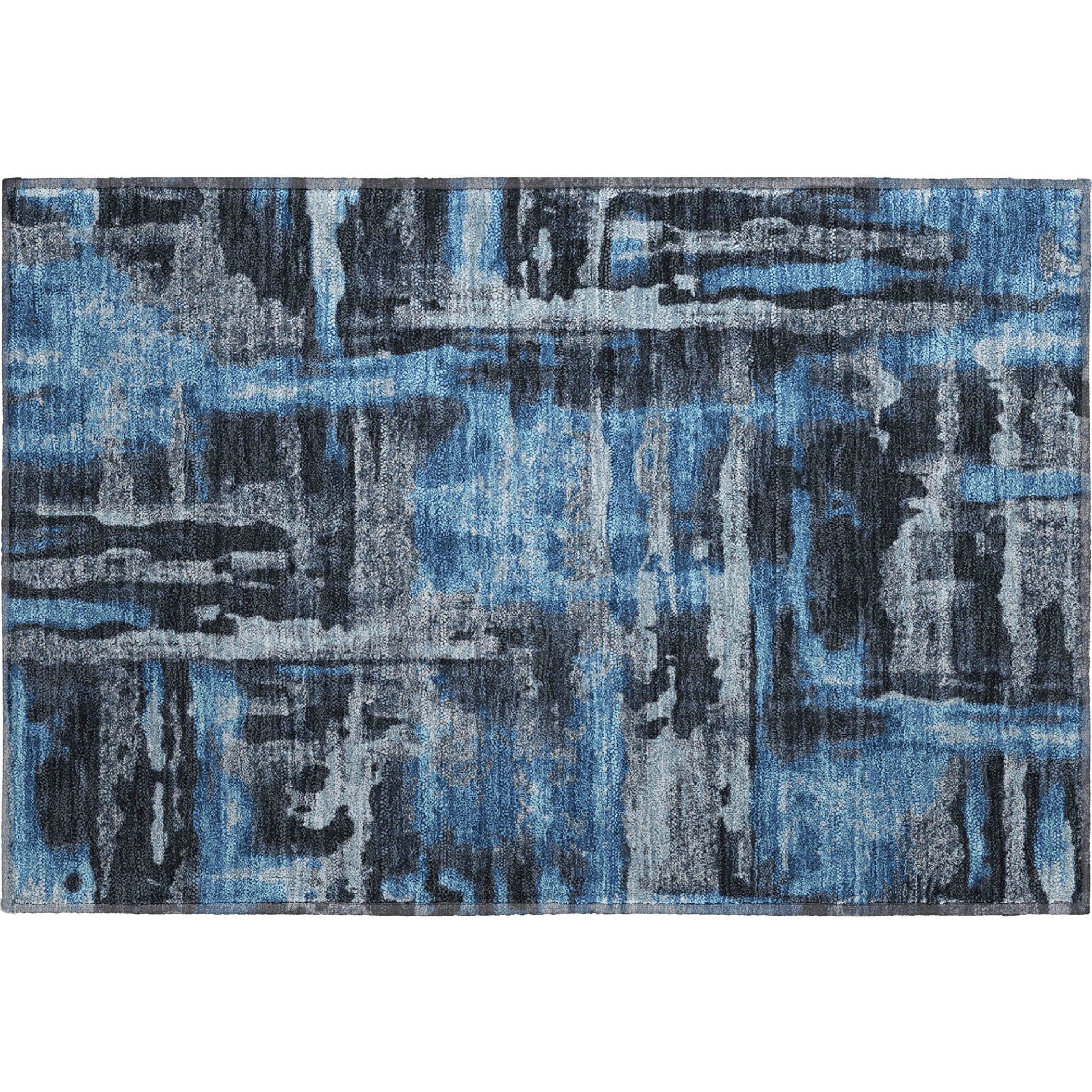 Lucerne Machine Washable Transitional Black Rug 1'8" x 2'6" #shape_Rectangle
