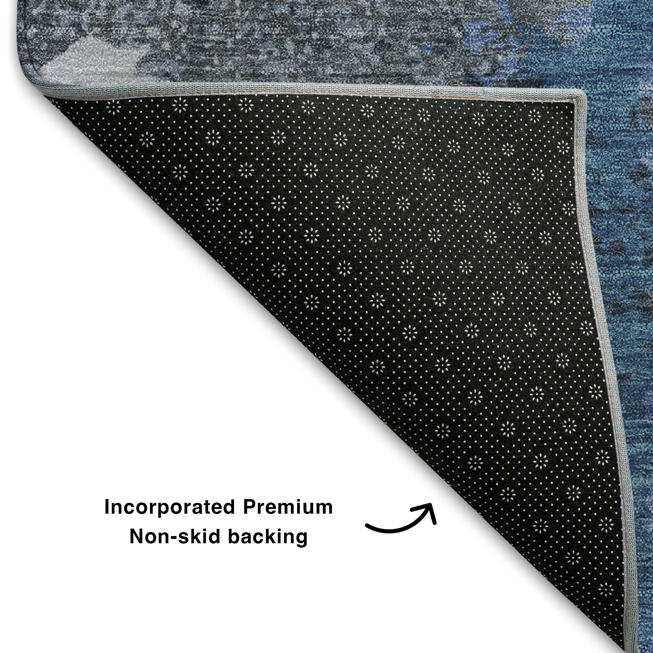 Lucerne Machine Washable Transitional Blue Rug 1'8" x 2'6" #shape_Rectangle