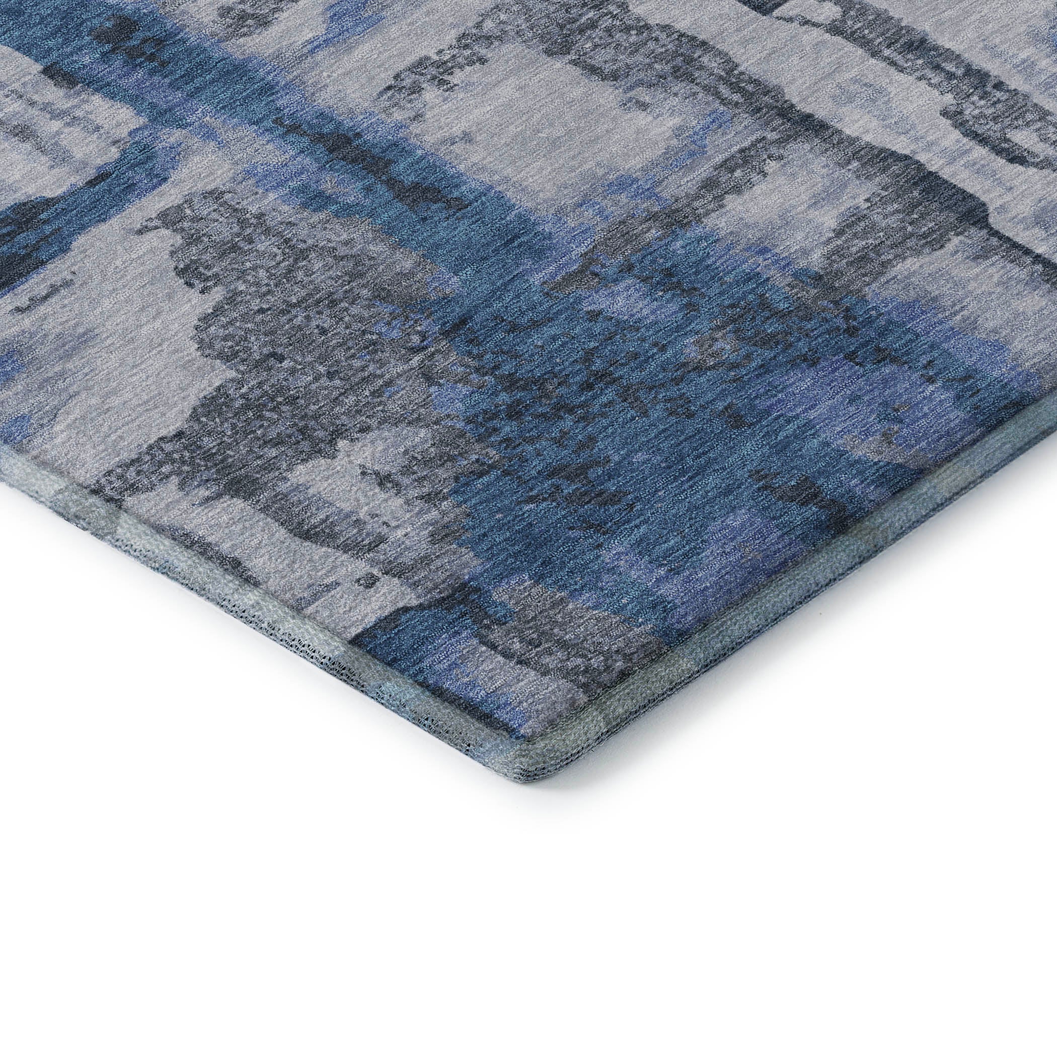 Lucerne Machine Washable Transitional Blue Rug 1'8" x 2'6" #shape_Rectangle