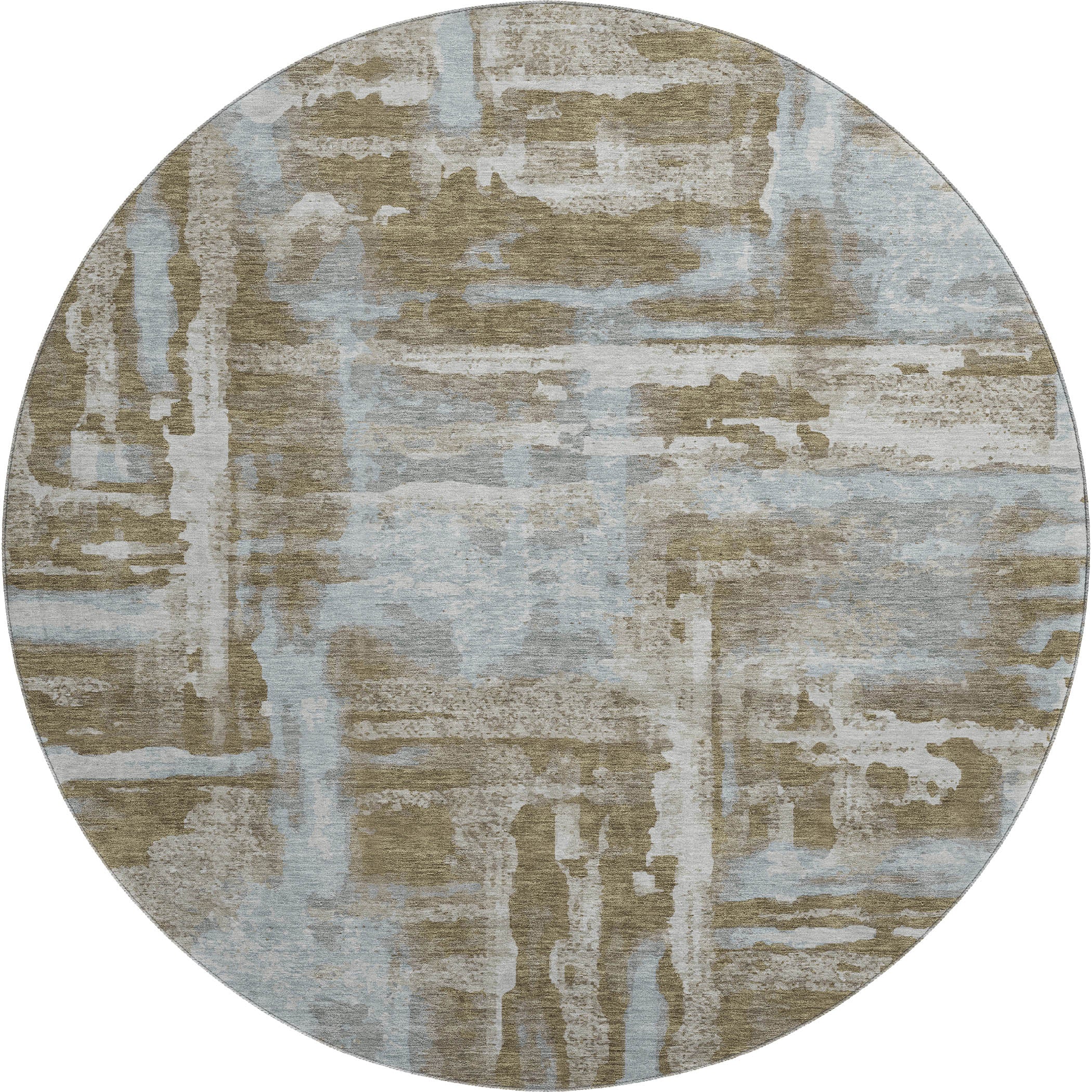 Lucerne Machine Washable Transitional Brown Rug 8' x 8' #shape_Round