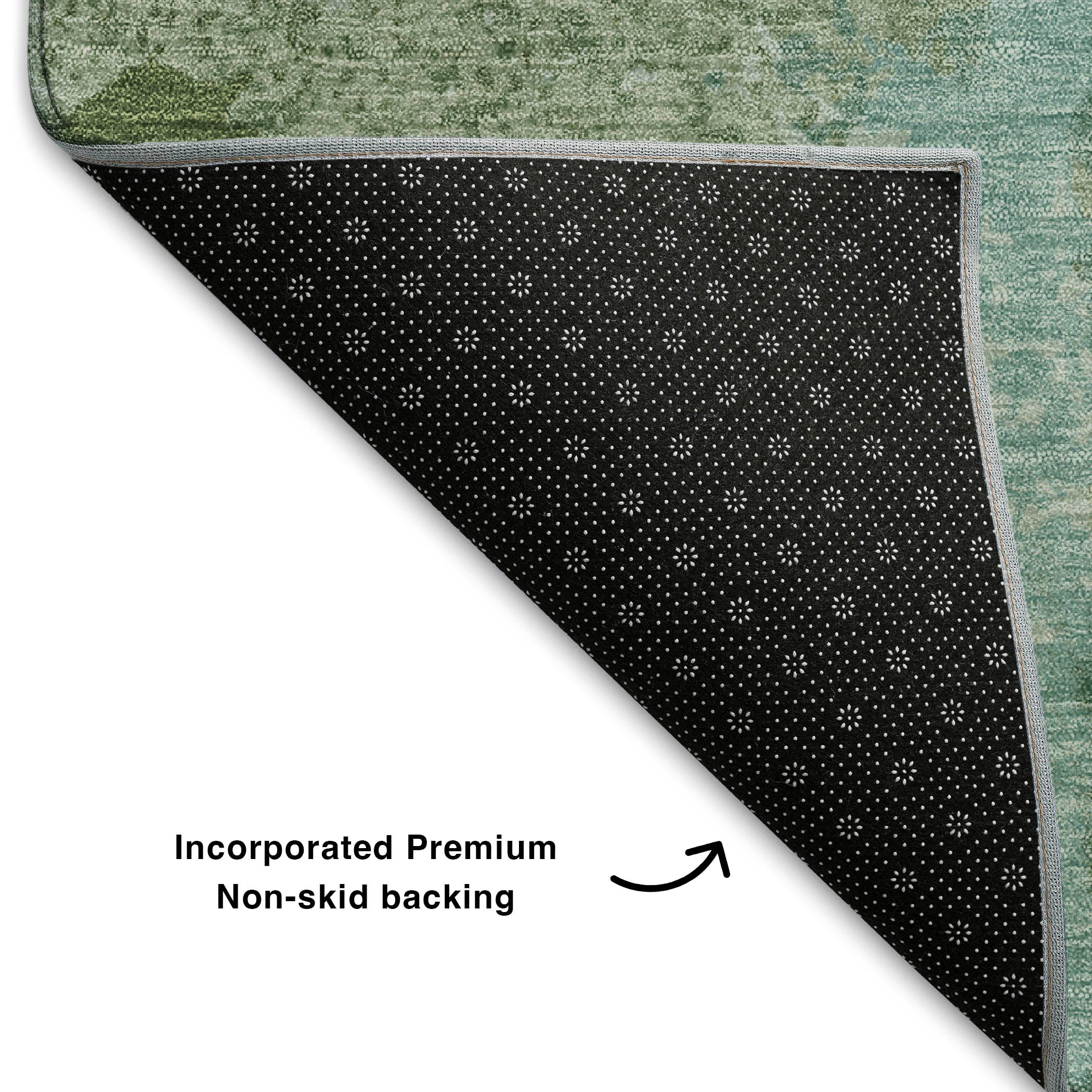 Lucerne Machine Washable Transitional Cactus Green Rug 1'8" x 2'6" #shape_Rectangle