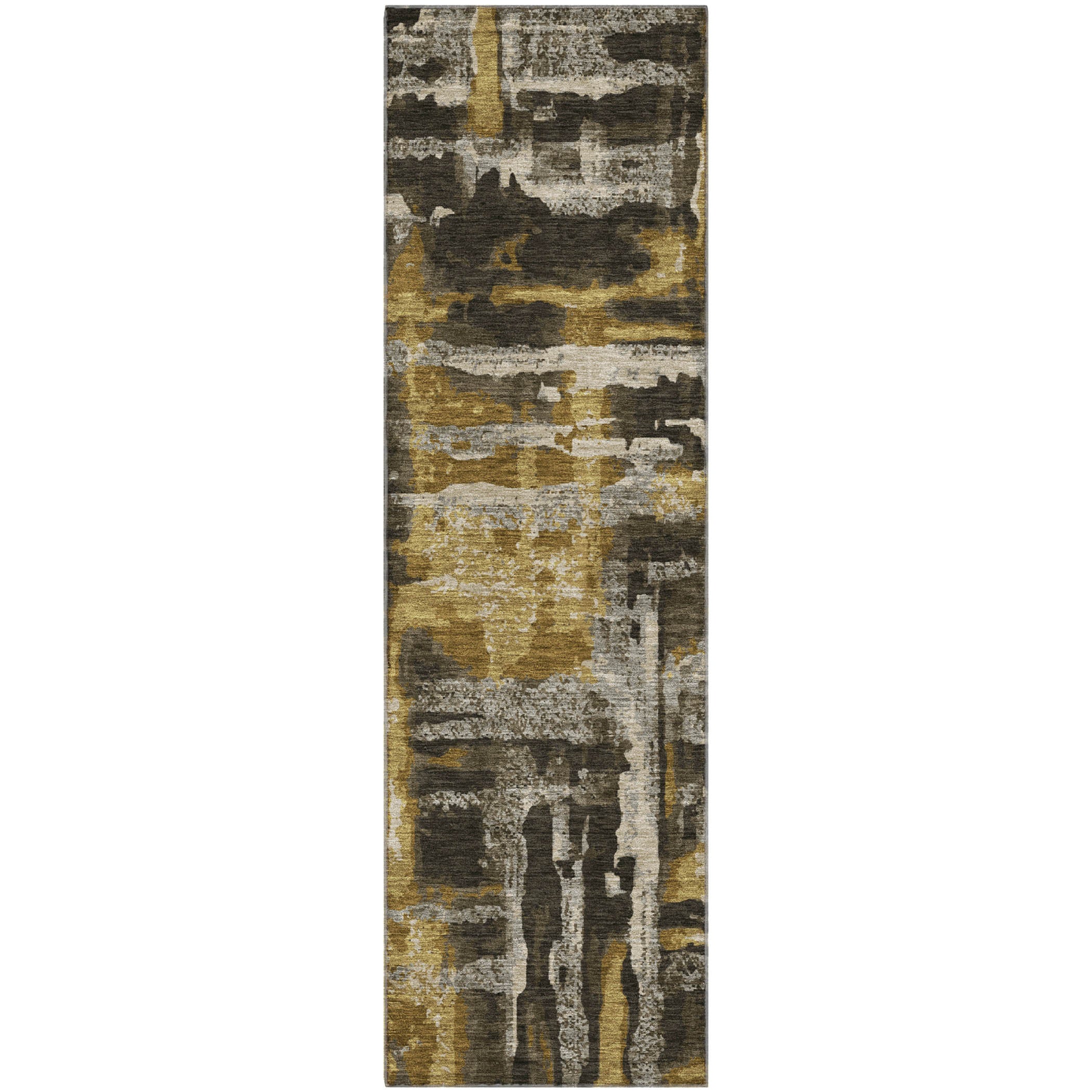 Lucerne Machine Washable Transitional Coffee Brown Rug 2'3" x 7'6" #shape_Runner