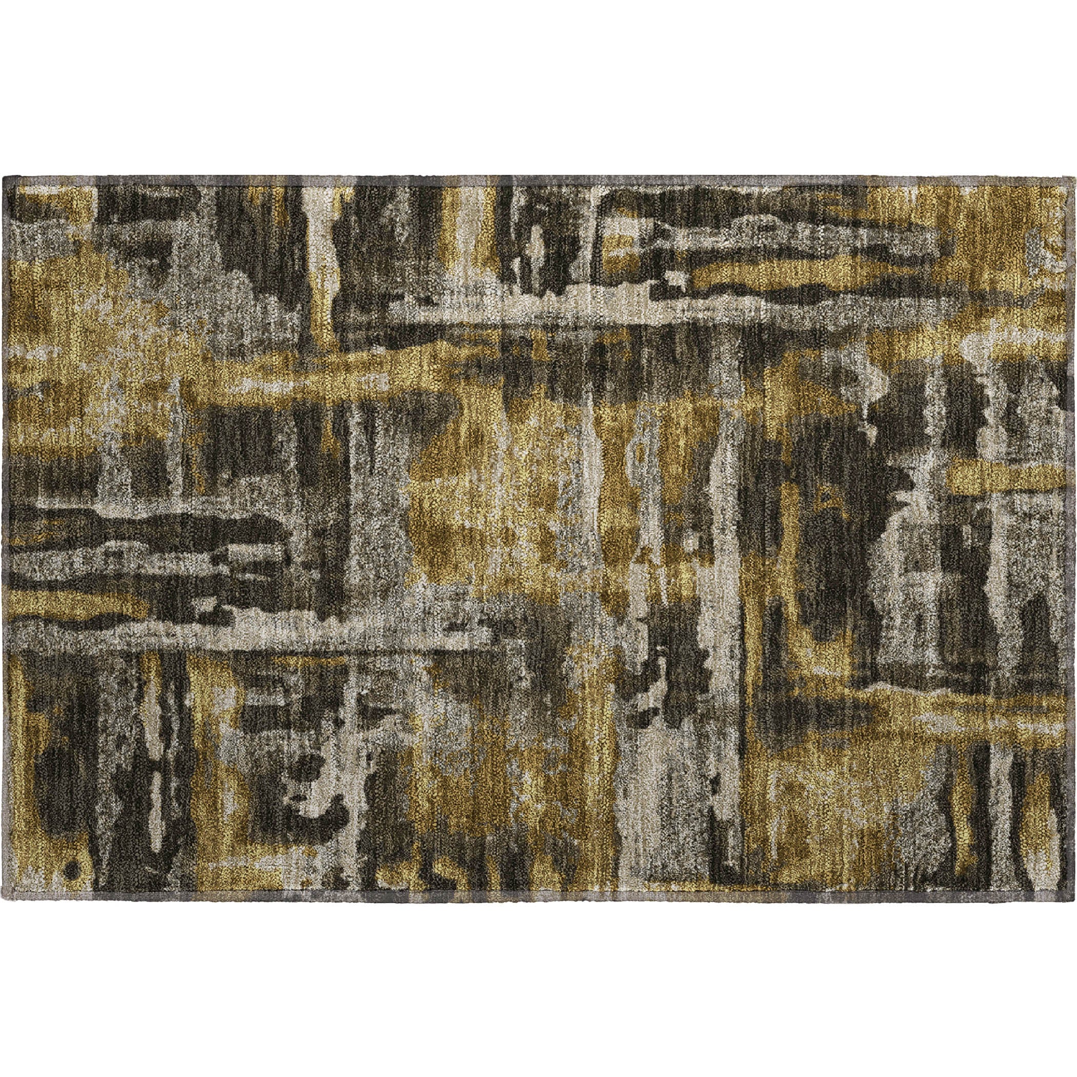 Lucerne Machine Washable Transitional Coffee Brown Rug 1'8" x 2'6" #shape_Rectangle