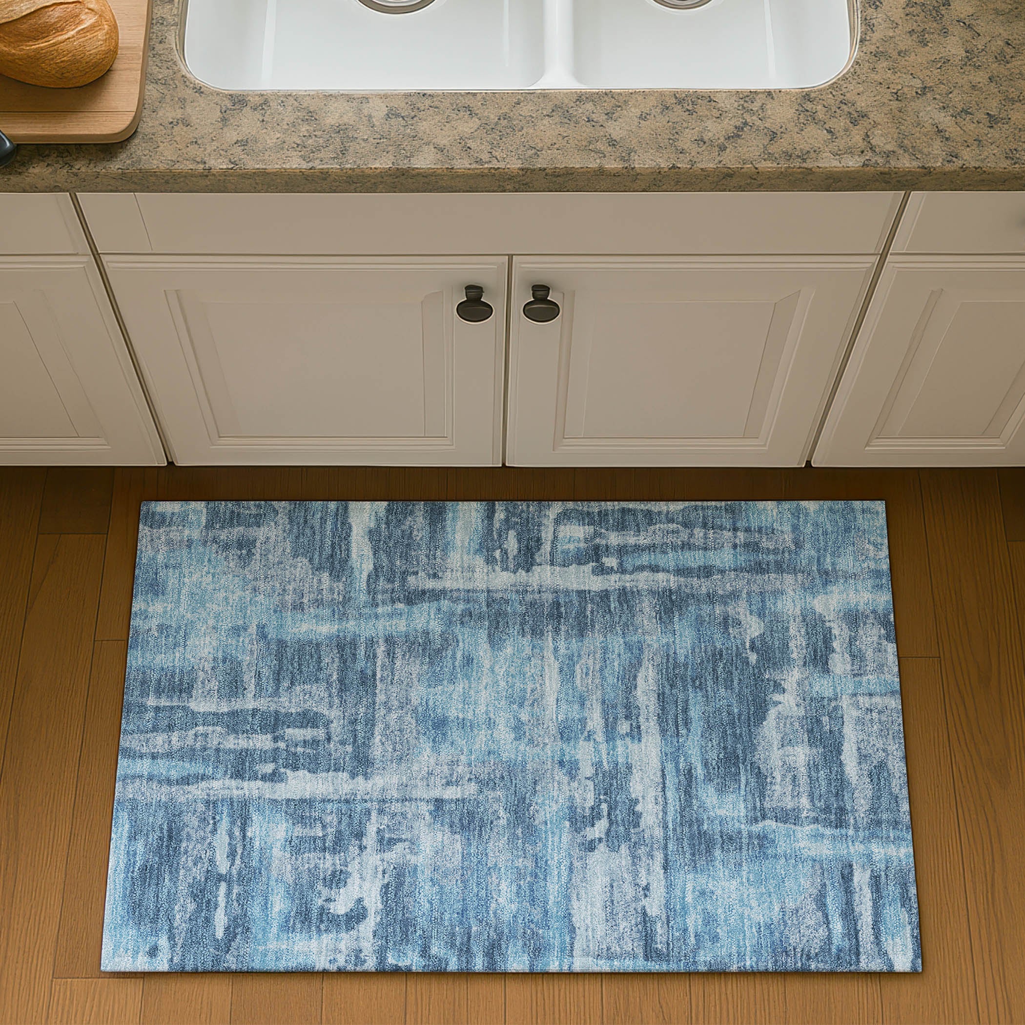 Lucerne Machine Washable Transitional Denim Blue Rug 1'8" x 2'6" #shape_Rectangle