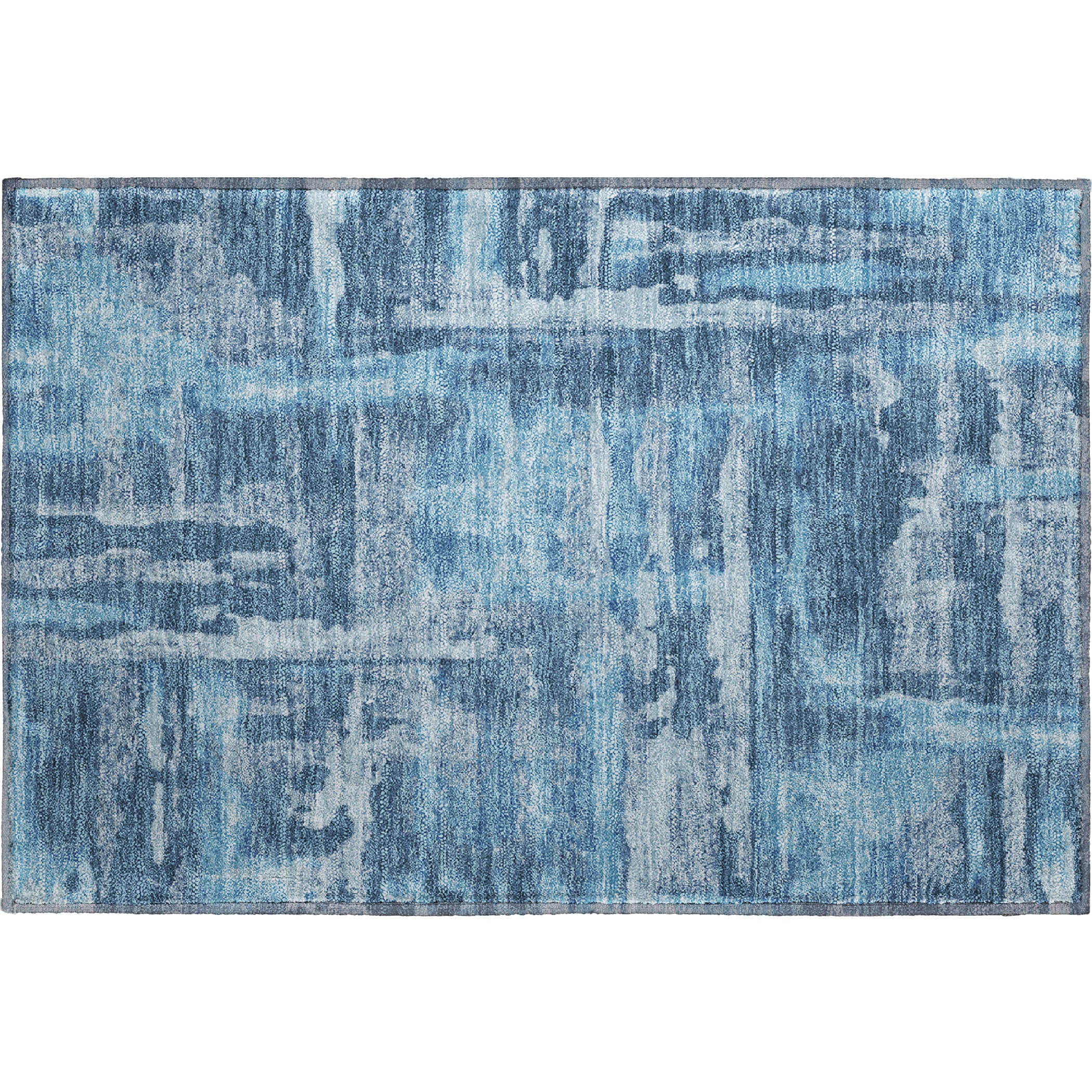 Lucerne Machine Washable Transitional Denim Blue Rug 1'8" x 2'6" #shape_Rectangle