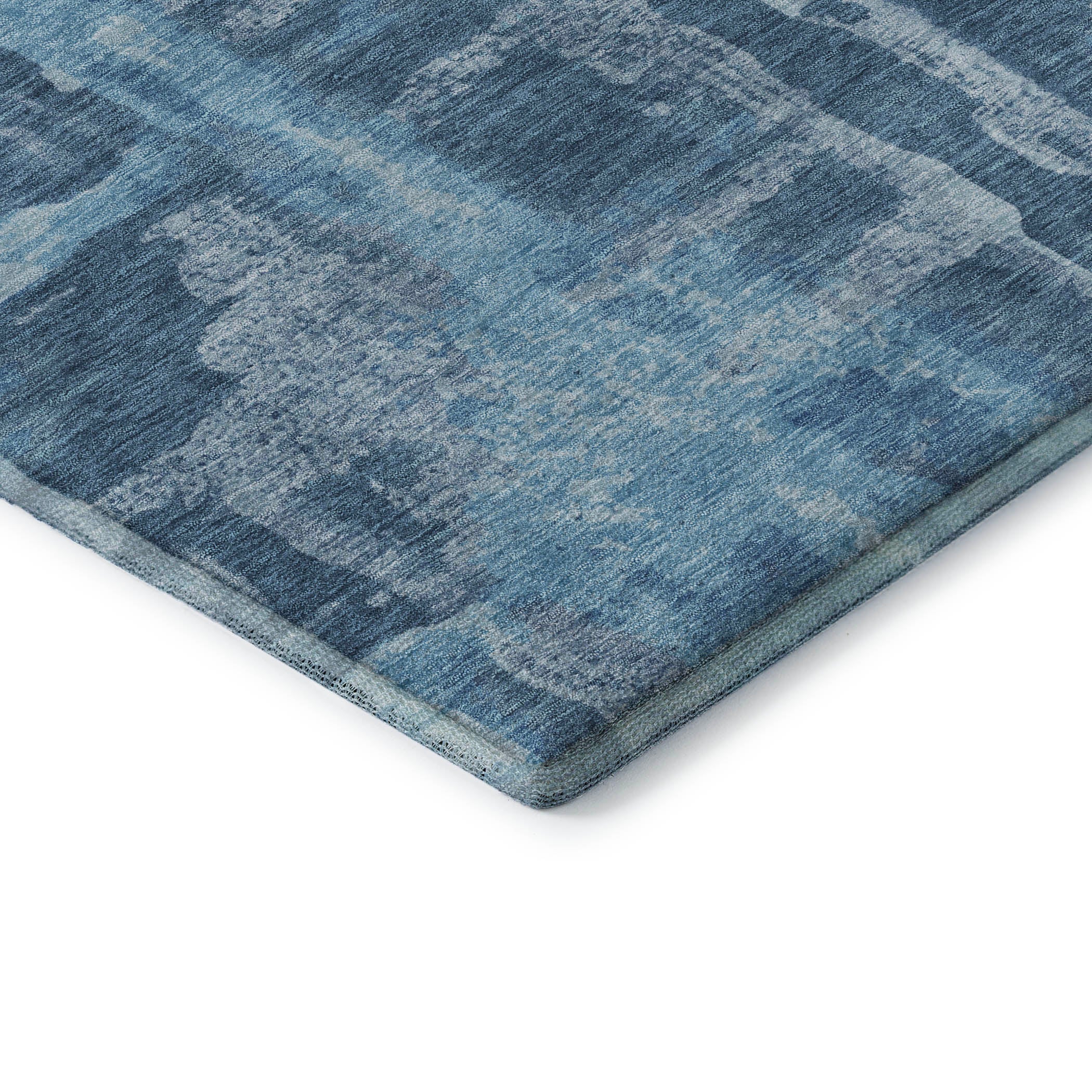 Lucerne Machine Washable Transitional Denim Blue Rug 1'8" x 2'6" #shape_Rectangle