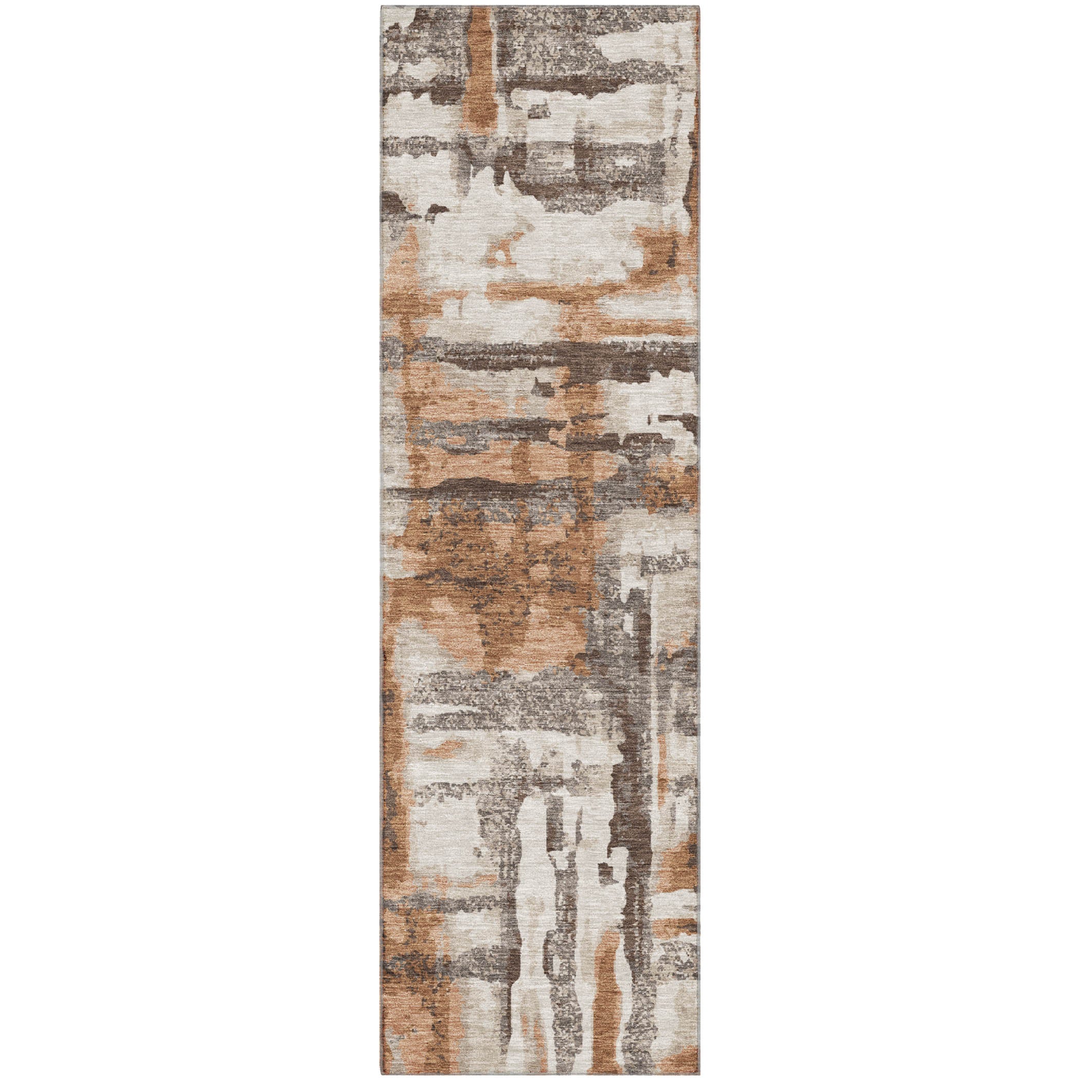 Lucerne Machine Washable Transitional Paprika Orange Rug 2'3" x 7'6" #shape_Runner