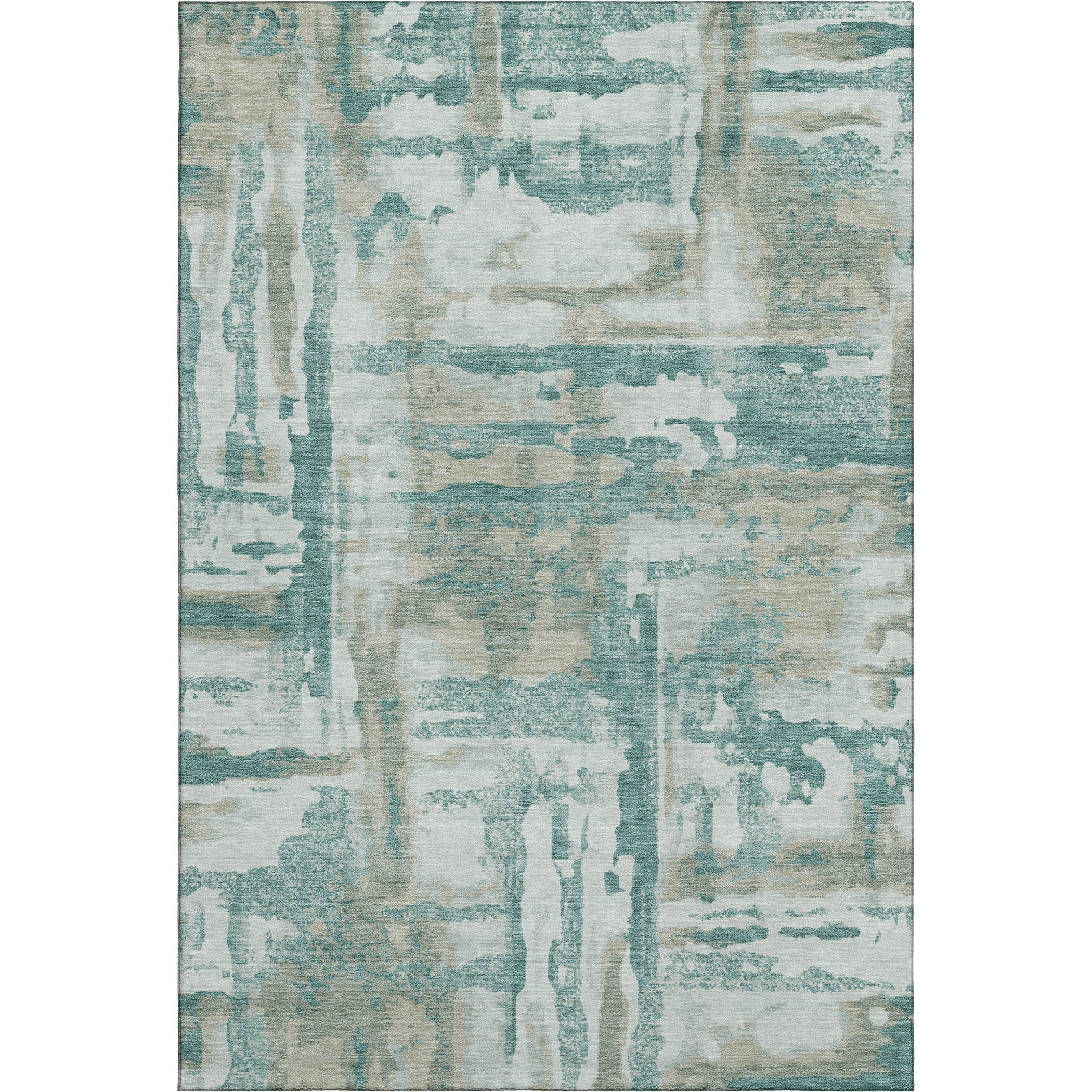 Lucerne Machine Washable Transitional Teal Rug 2'6" x 3'10" #shape_Rectangle