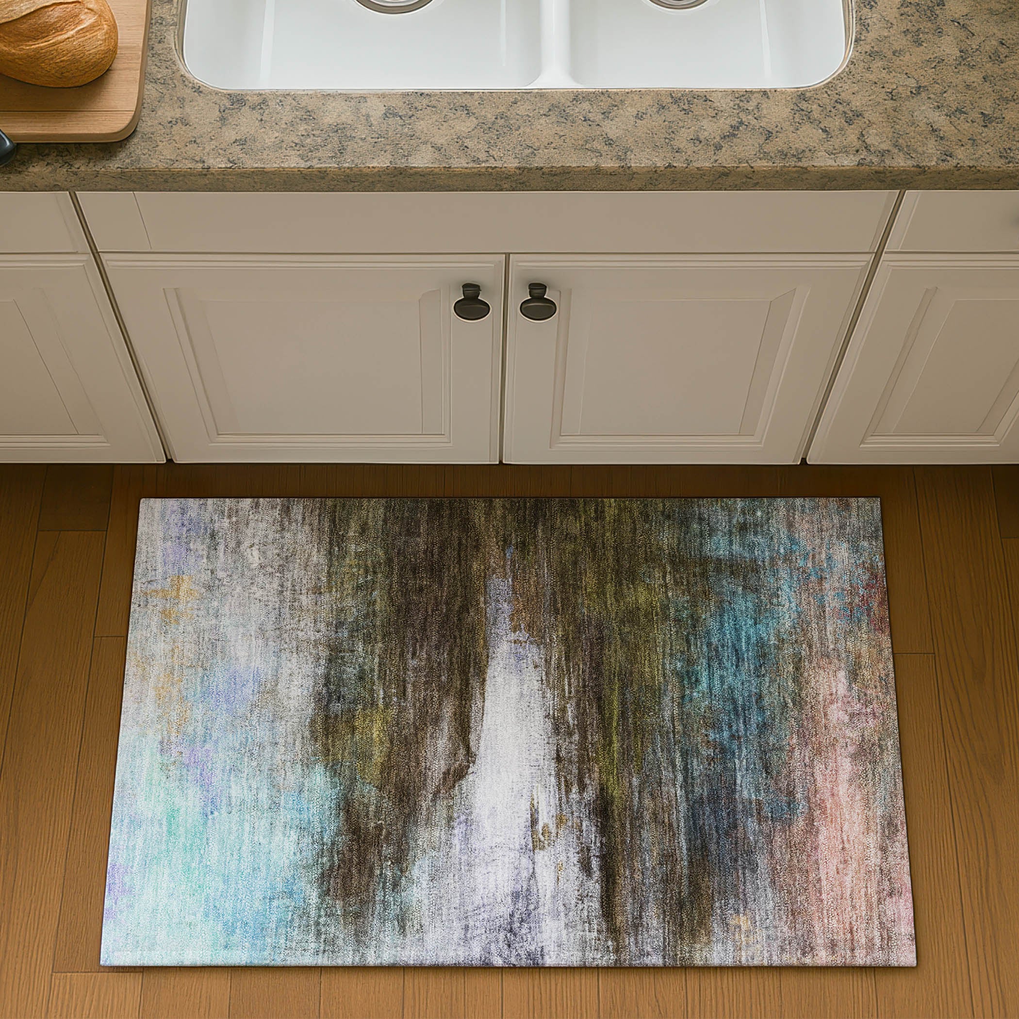 Florence Machine Washable Transitional Brown Rug 1'8" x 2'6" #shape_Rectangle