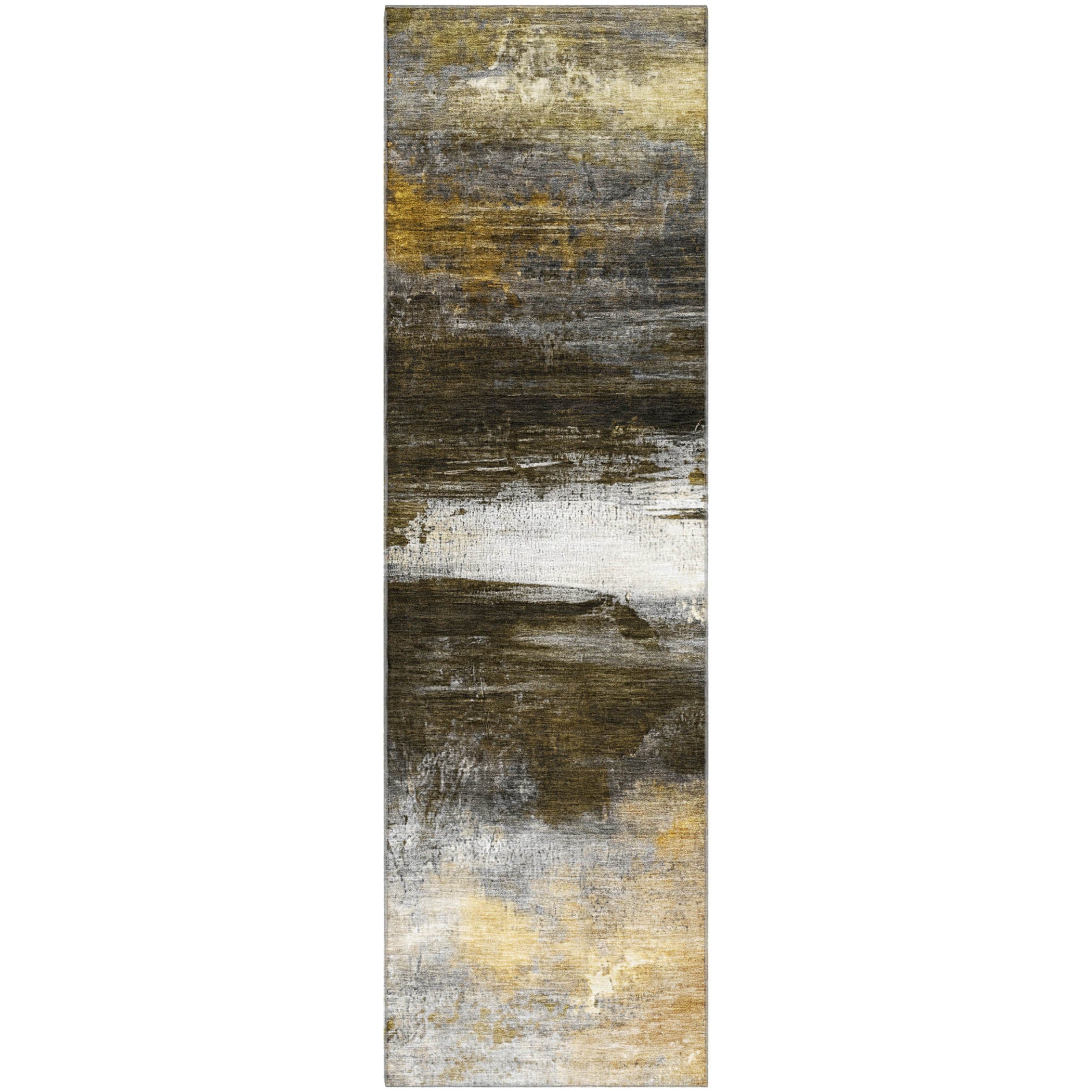 Florence Machine Washable Transitional Chocolate Brown Rug 2'3" x 7'6" #shape_Runner