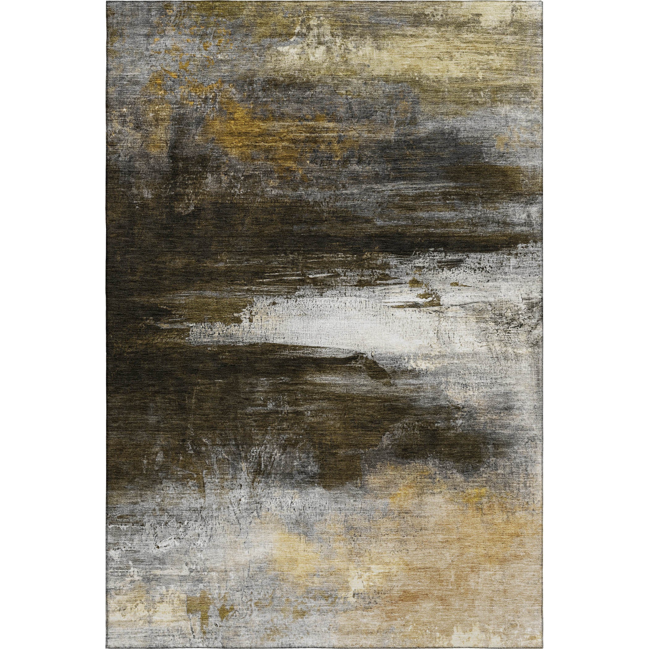Florence Machine Washable Transitional Chocolate Brown Rug 2'6" x 3'10" #shape_Rectangle