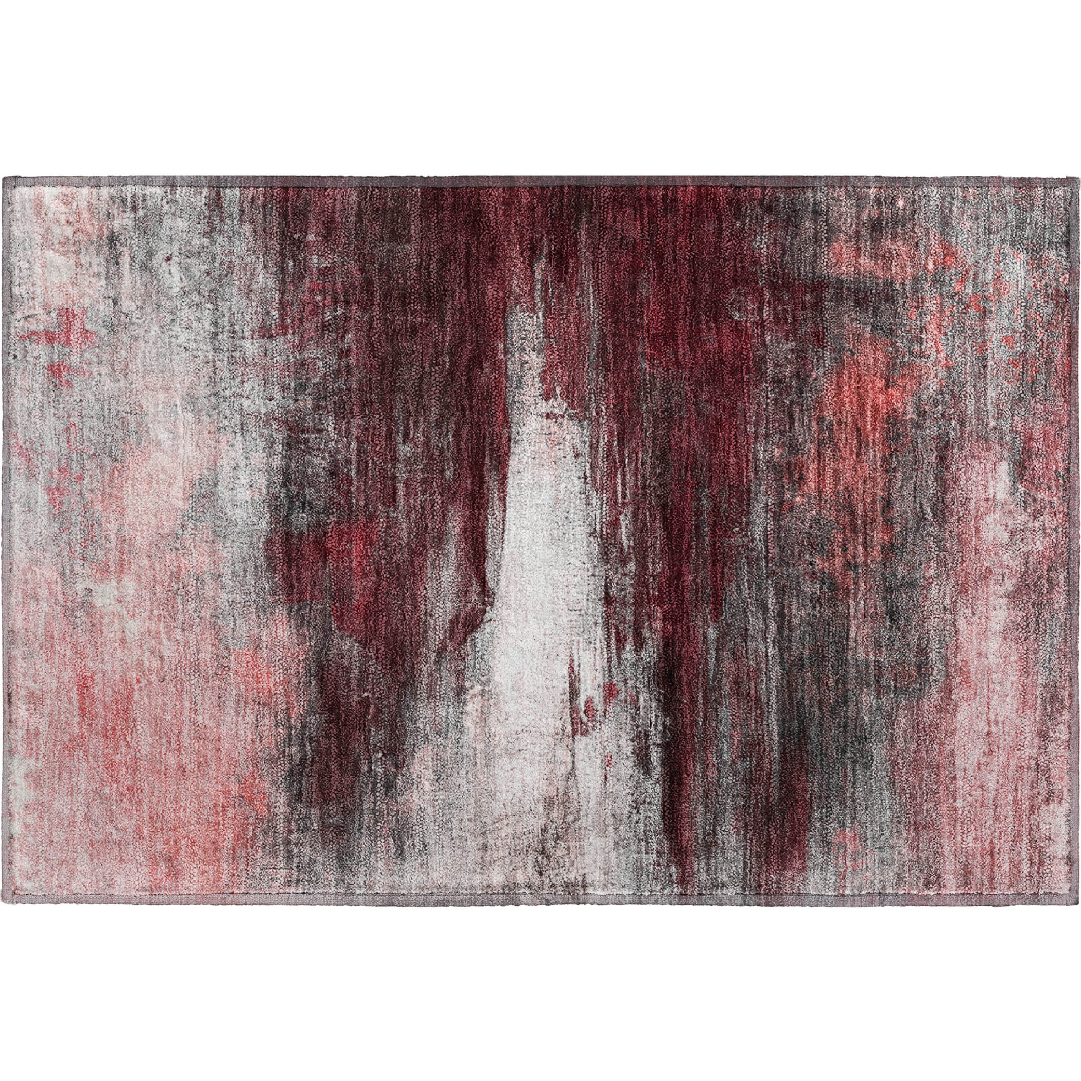 Florence Machine Washable Transitional Merlot Red Rug 1'8" x 2'6" #shape_Rectangle