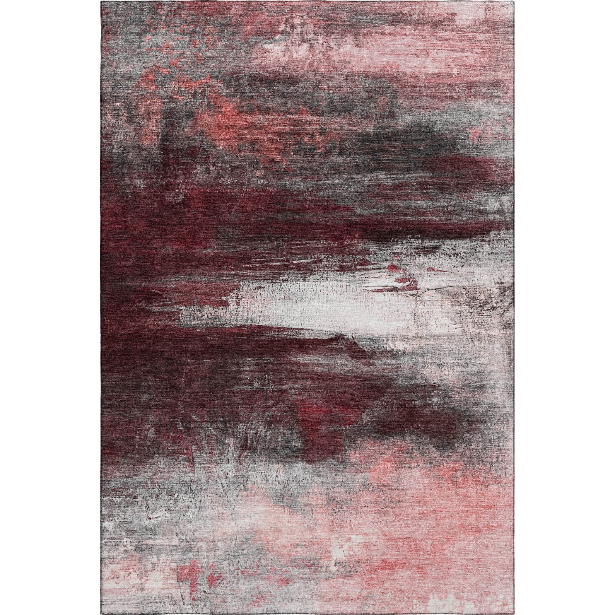Florence Machine Washable Transitional Merlot Red Rug 2'6" x 3'10" #shape_Rectangle