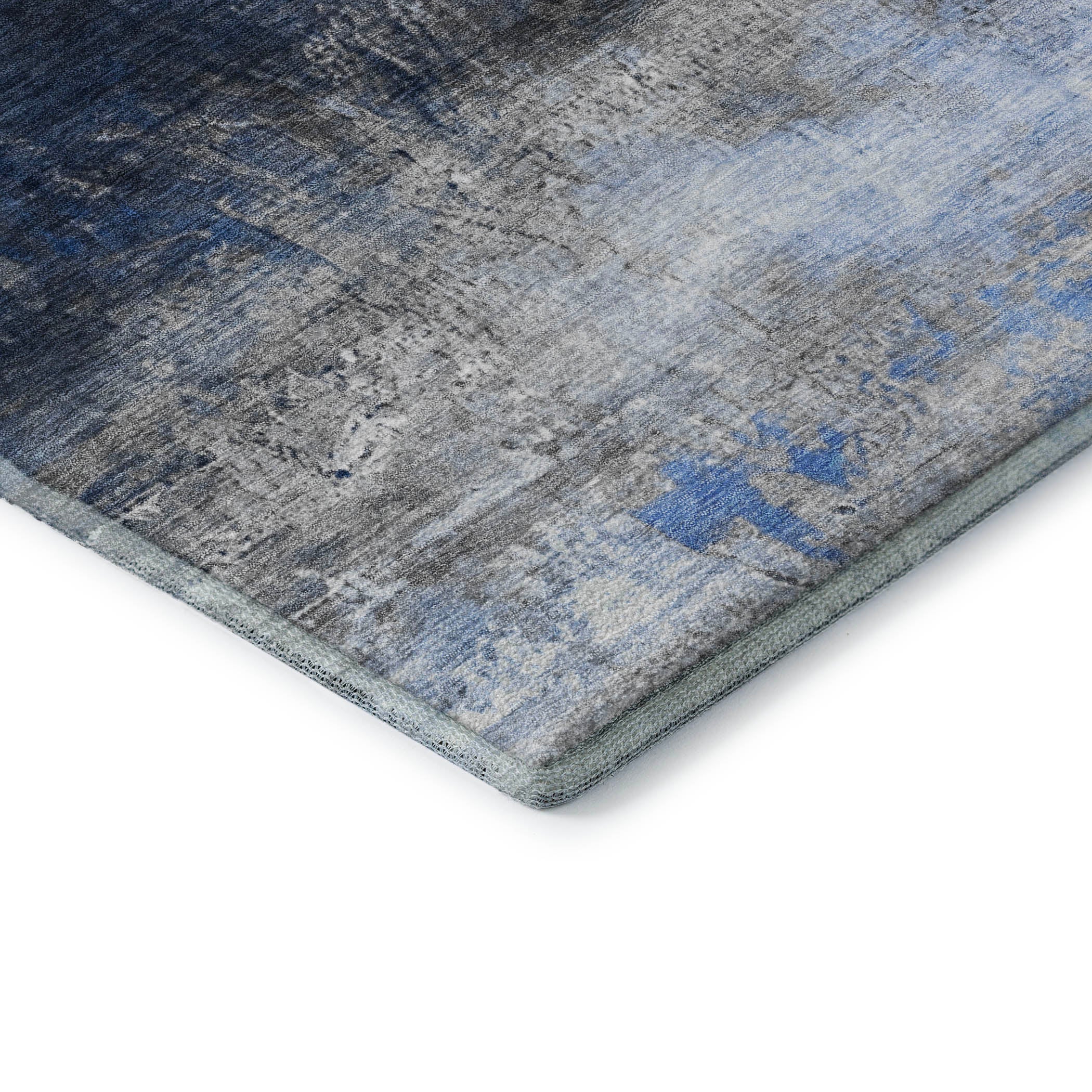 Florence Machine Washable Transitional Navy Blue Rug 1'8" x 2'6" #shape_Rectangle