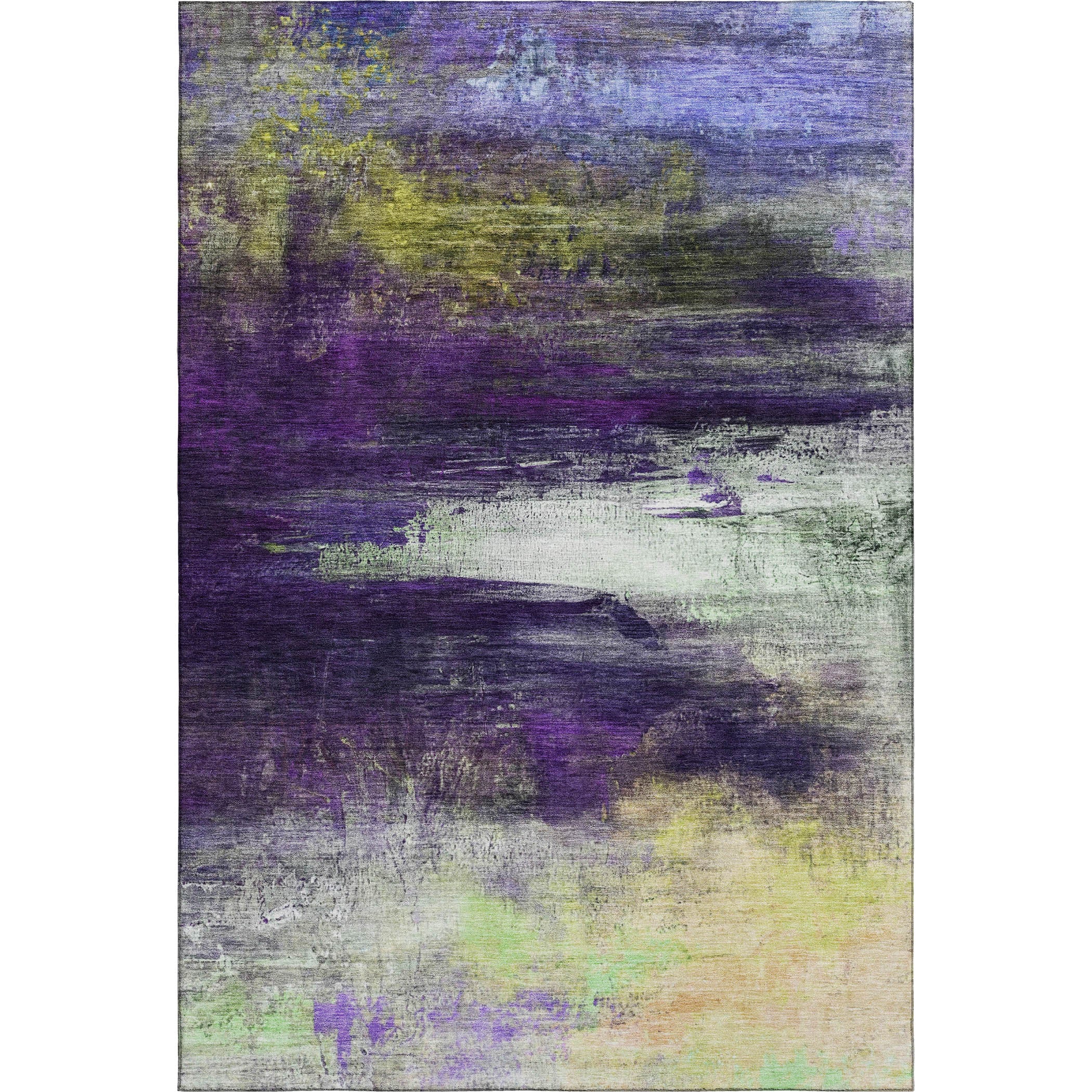 Florence Machine Washable Transitional Purple Rug 2'6" x 3'10" #shape_Rectangle