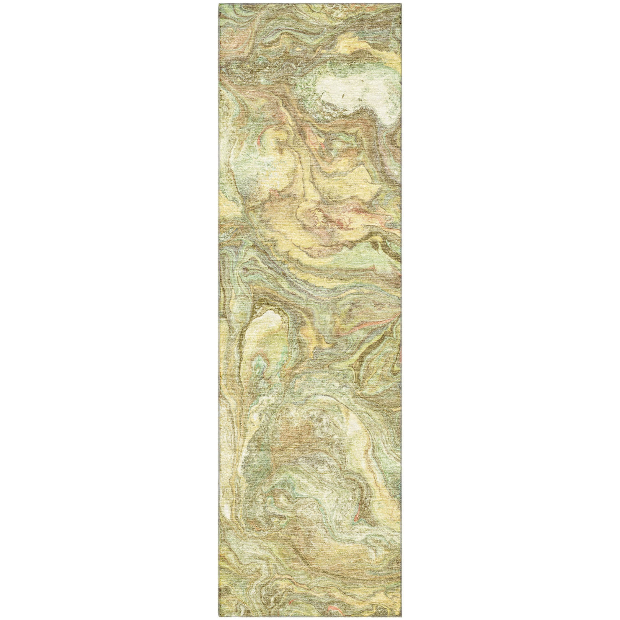 Athens Machine Washable Transitional Gold Rug 2'3" x 7'6" #shape_Runner
