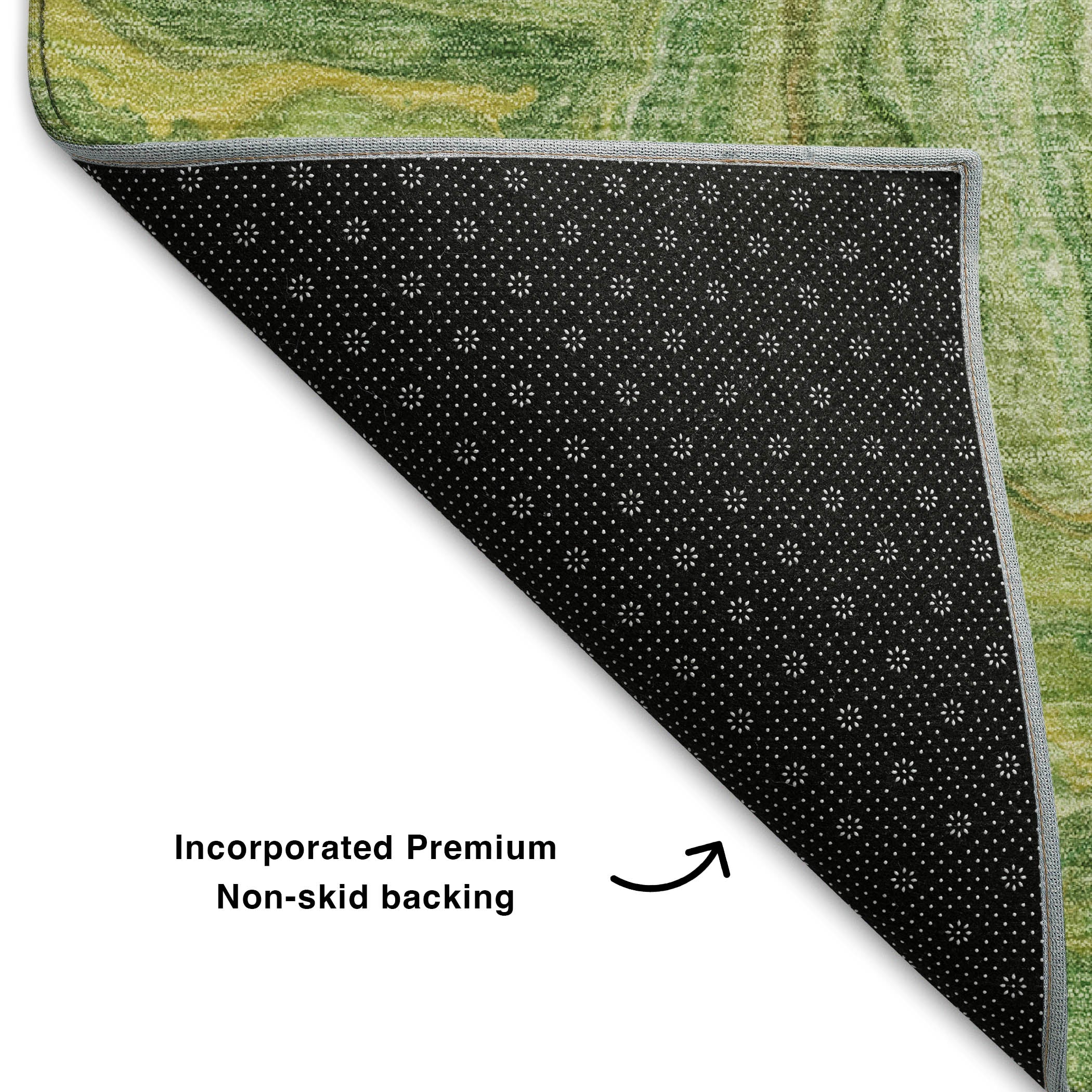 Athens Machine Washable Transitional Green Rug 1'8" x 2'6" #shape_Rectangle