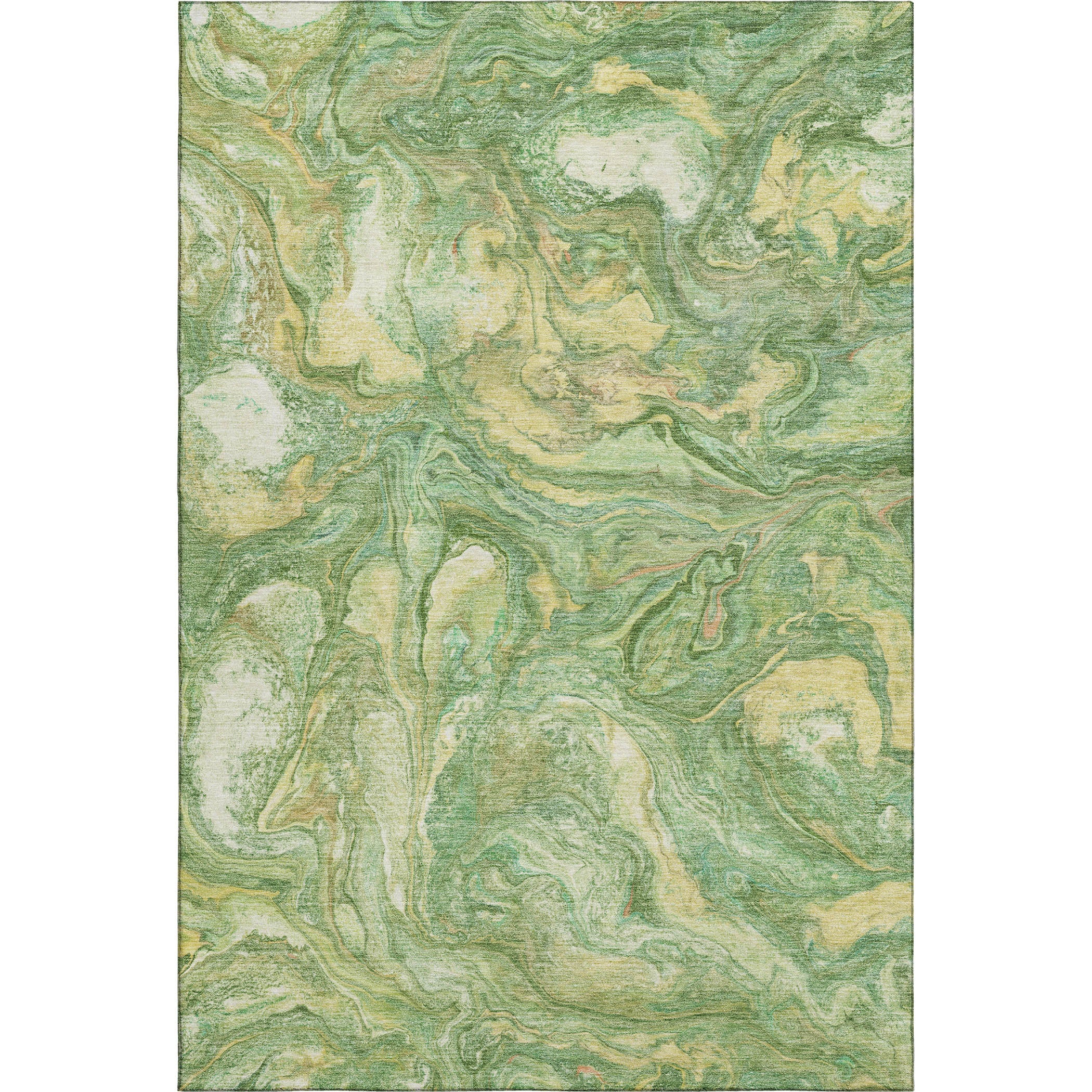 Athens Machine Washable Transitional Green Rug 2'6" x 3'10" #shape_Rectangle
