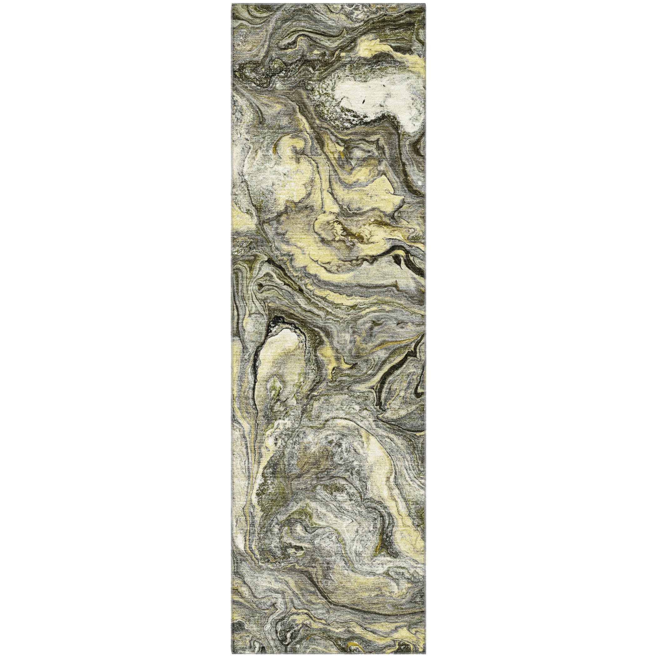 Athens Machine Washable Transitional Pewter Gray Rug 2'3" x 7'6" #shape_Runner