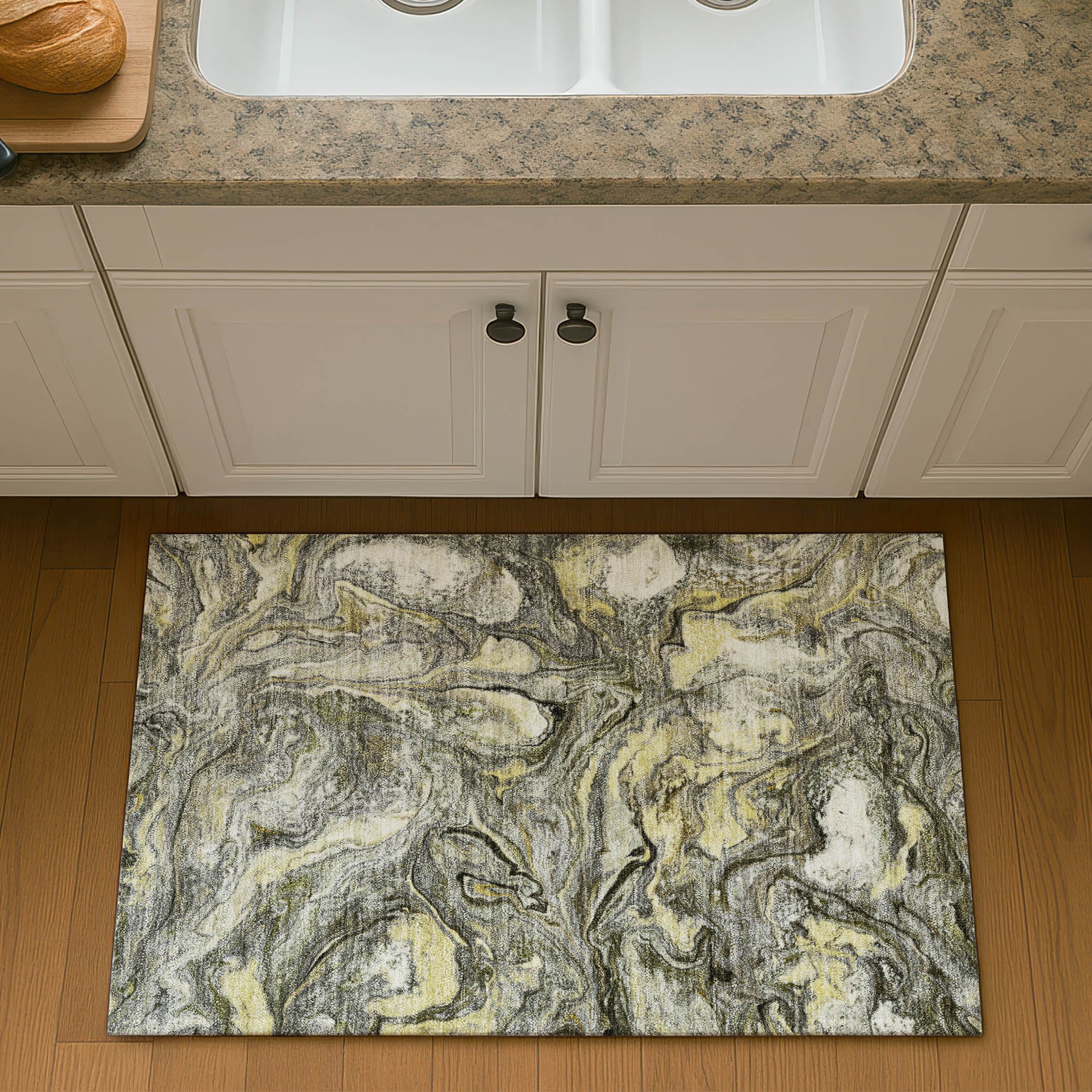 Athens Machine Washable Transitional Pewter Gray Rug 1'8" x 2'6" #shape_Rectangle