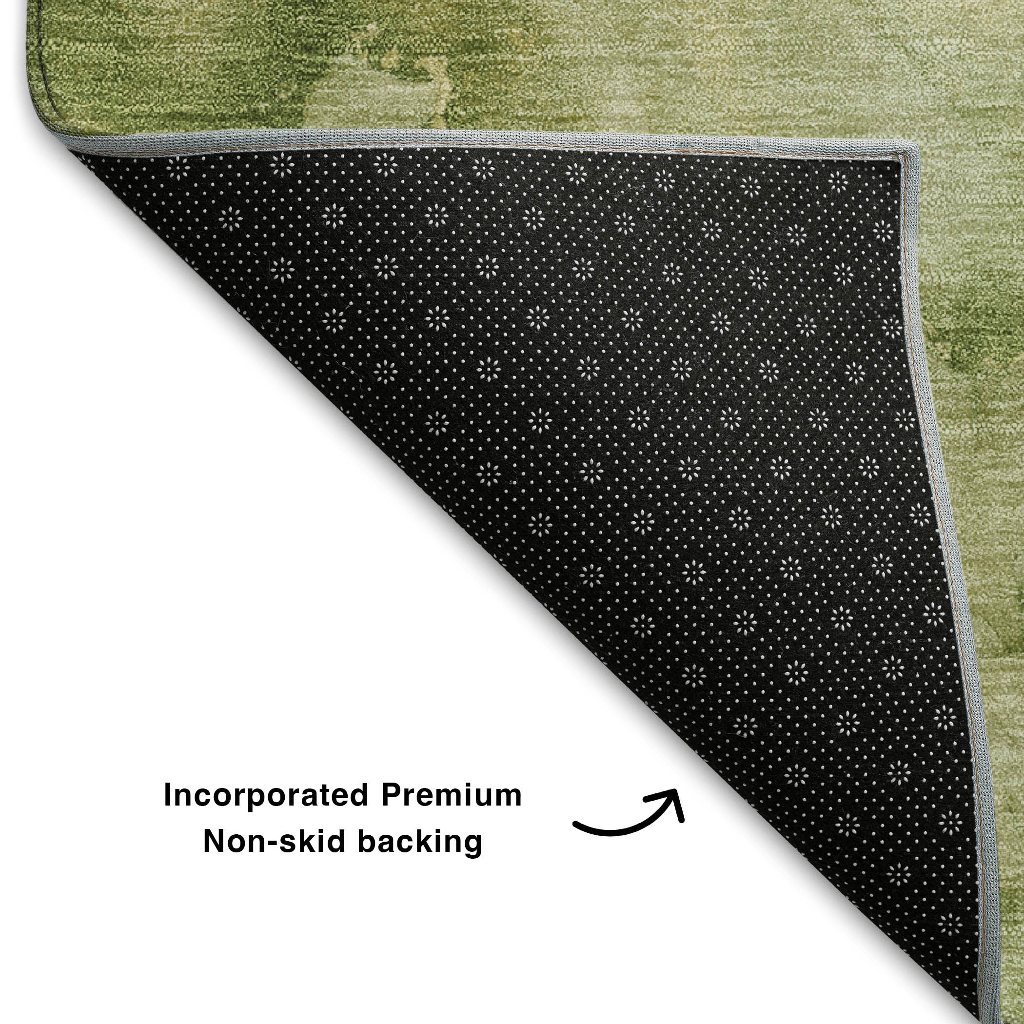 Hoi An Machine Washable Transitional Aloe Green Rug 1'8" x 2'6" #shape_Rectangle
