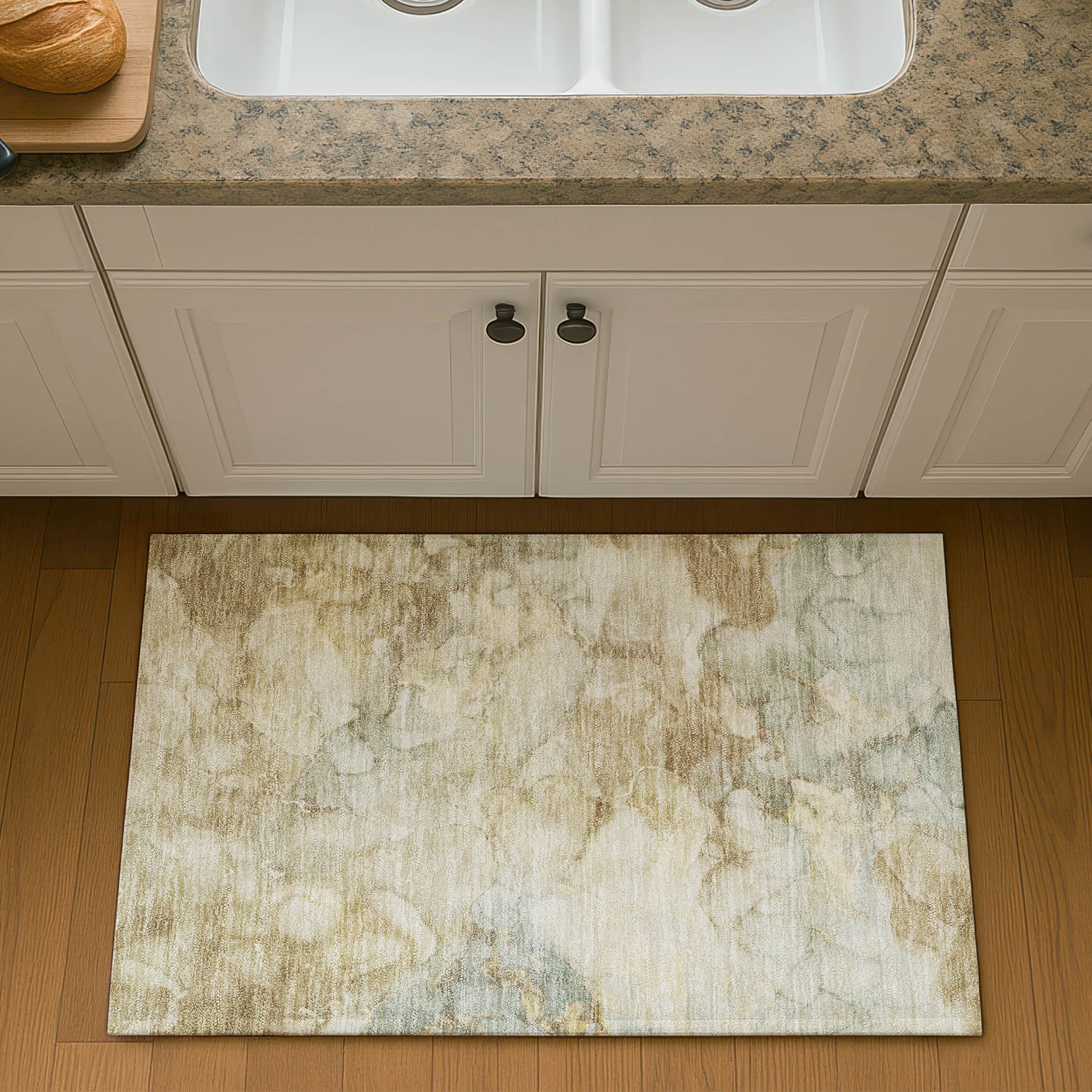 Hoi An Machine Washable Transitional Beige Brown Rug 1'8" x 2'6" #shape_Rectangle