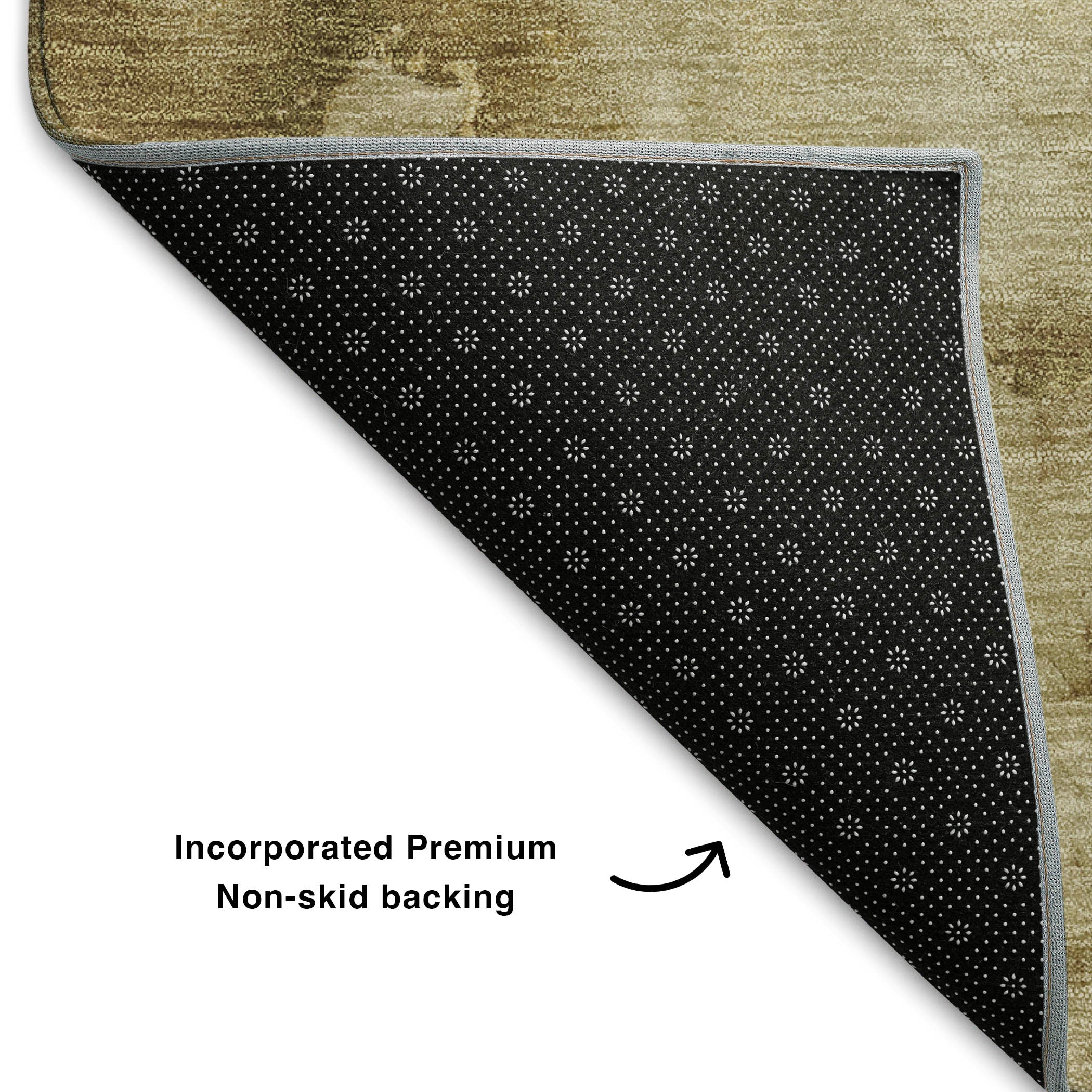 Hoi An Machine Washable Transitional Beige Brown Rug 1'8" x 2'6" #shape_Rectangle