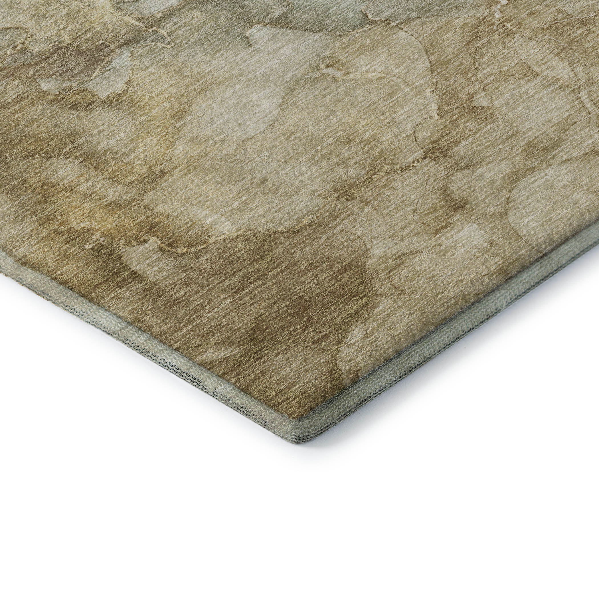 Hoi An Machine Washable Transitional Beige Brown Rug 1'8" x 2'6" #shape_Rectangle