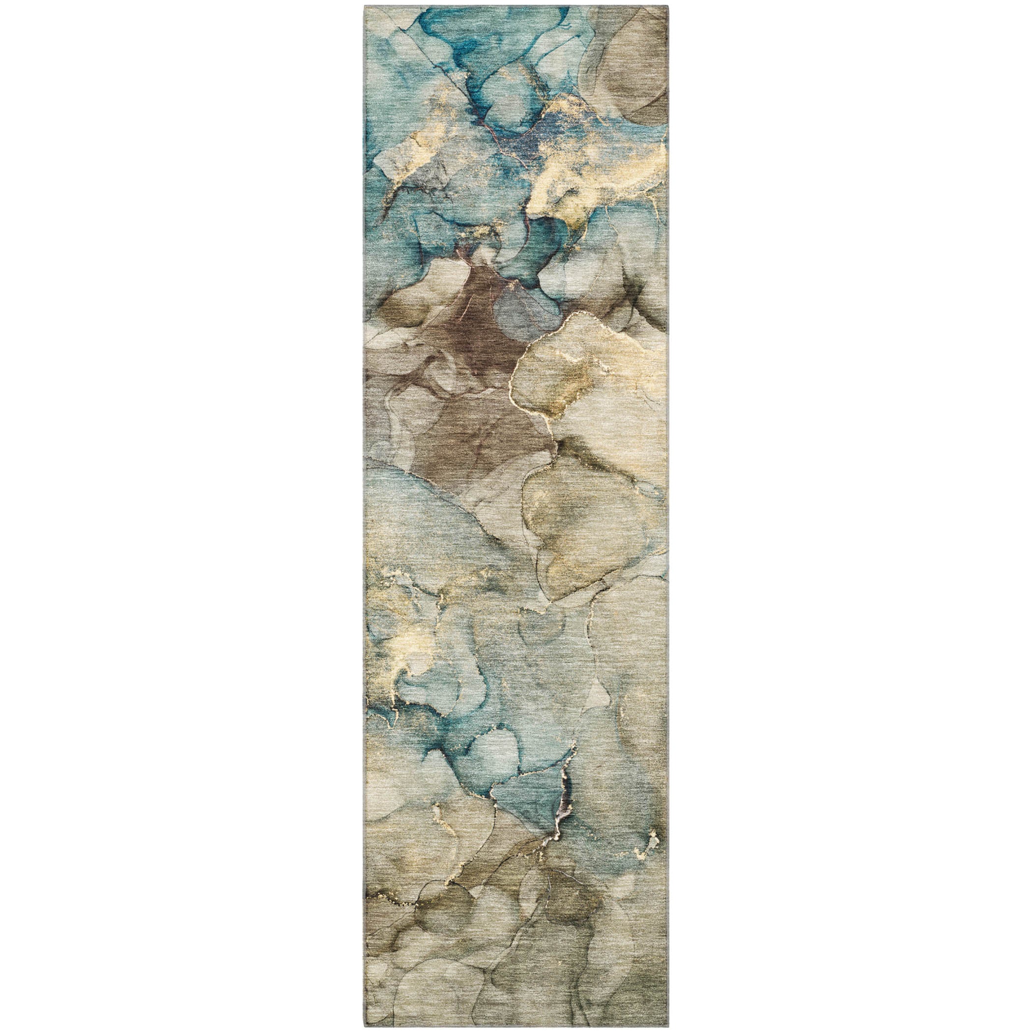 Hoi An Machine Washable Transitional Brown Rug 2'3" x 7'6" #shape_Runner