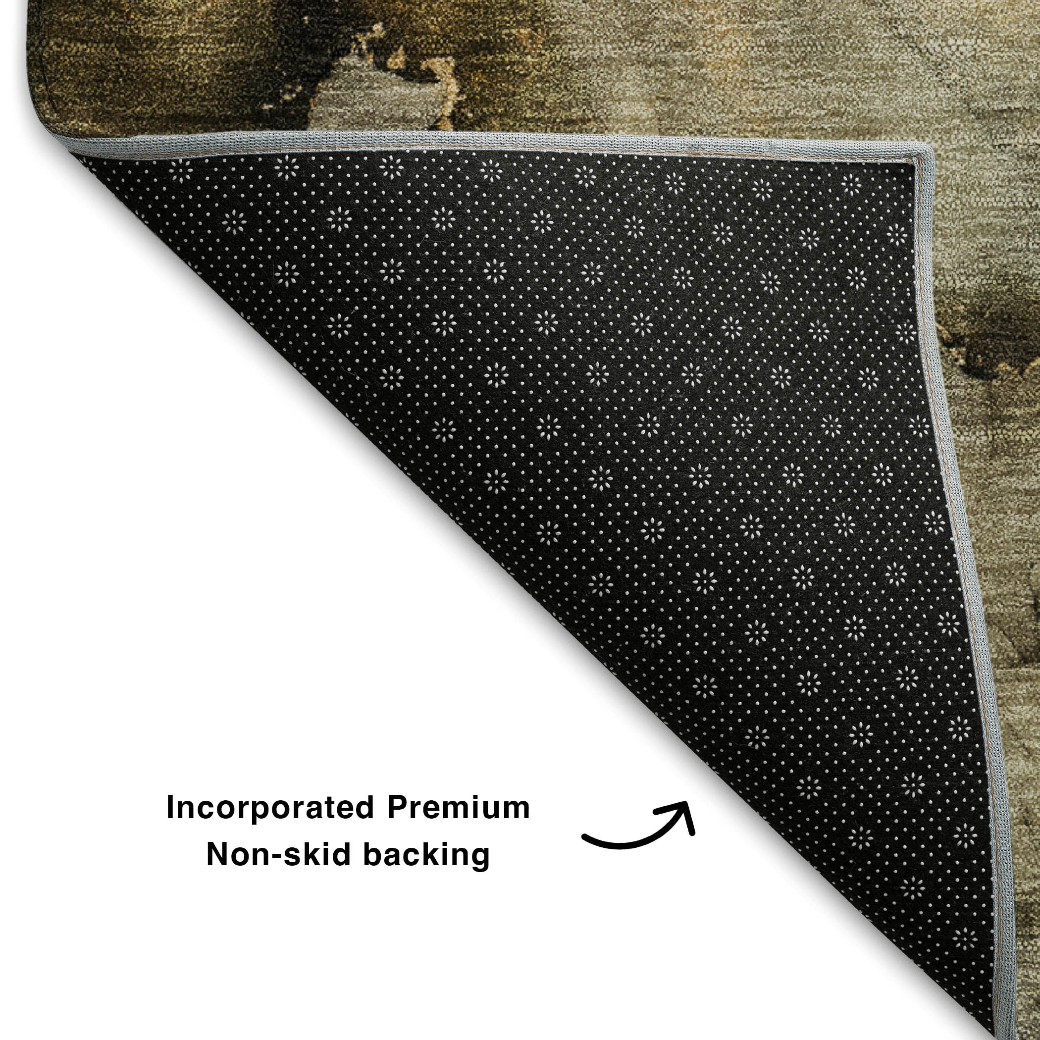 Hoi An Machine Washable Transitional Brown Rug 1'8" x 2'6" #shape_Rectangle