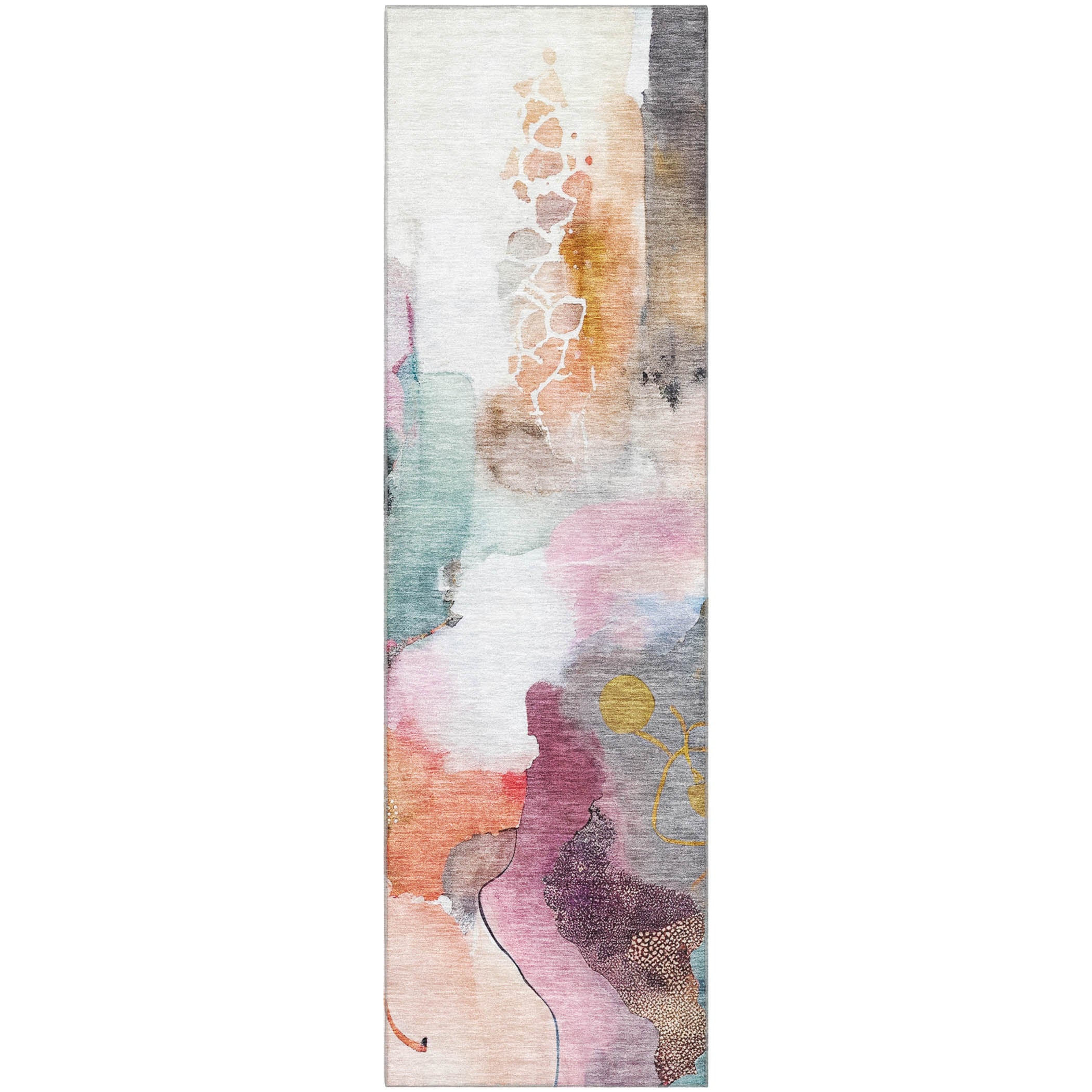 Sarajevo Machine Washable Transitional Blush Pink Rug 2'3" x 7'6" #shape_Runner
