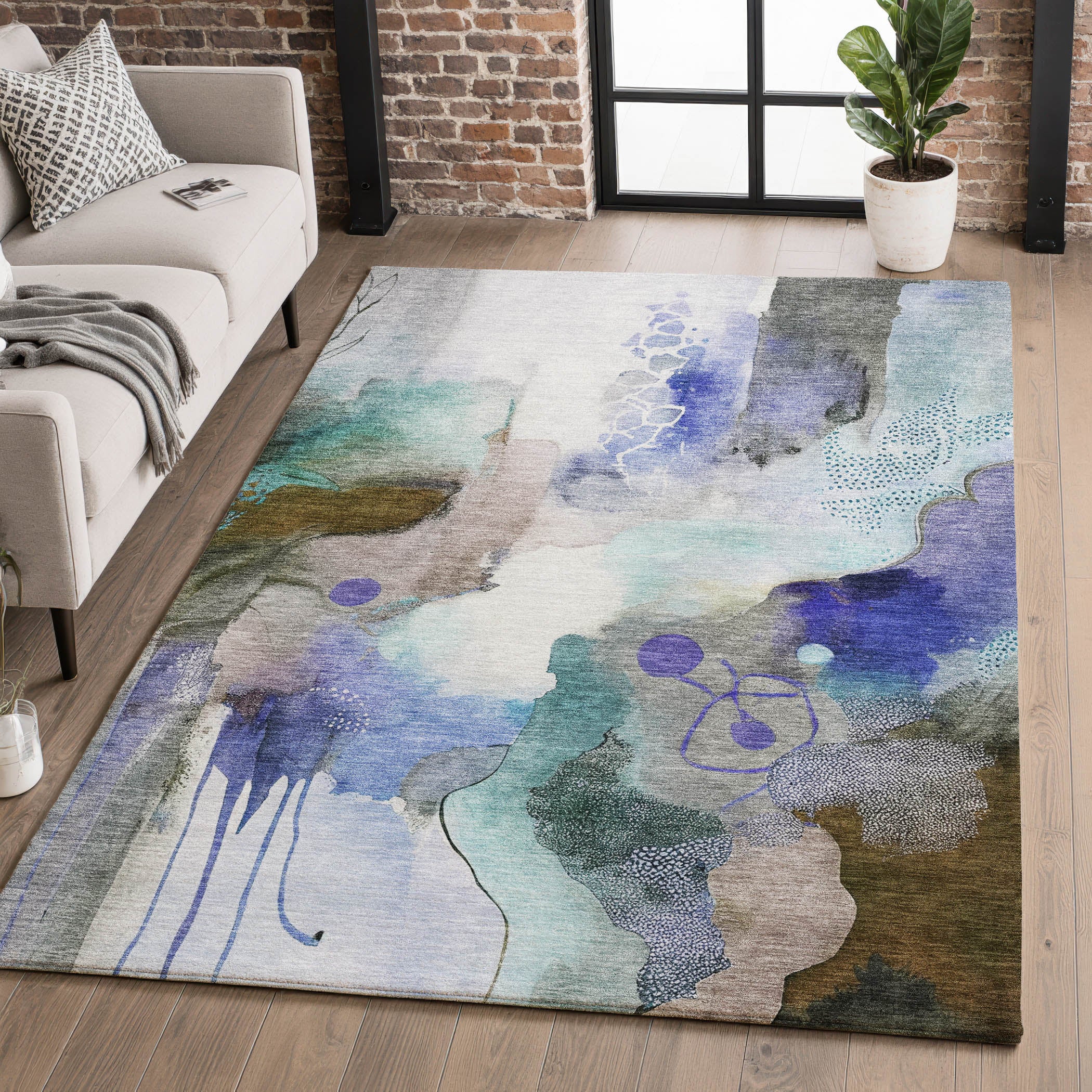Sarajevo Machine Washable Transitional Brown Rug 2'6" x 3'10" #shape_Rectangle
