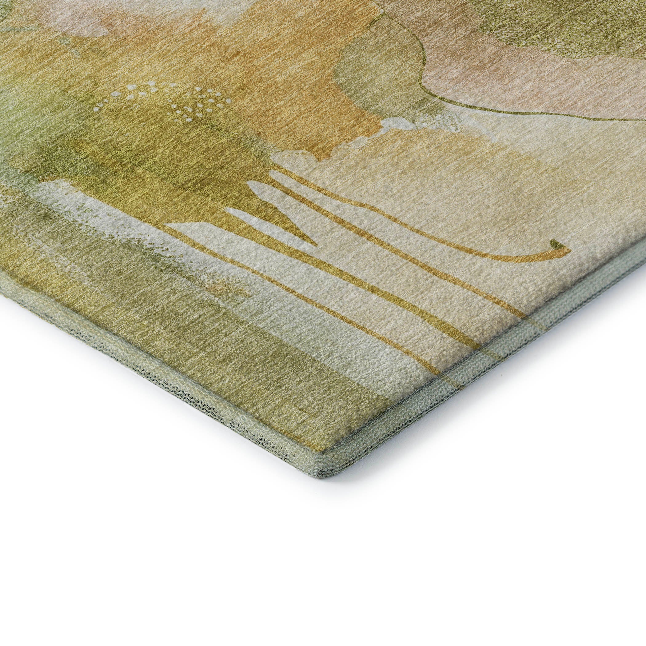 Sarajevo Machine Washable Transitional Fern Green Rug 1'8" x 2'6" #shape_Rectangle
