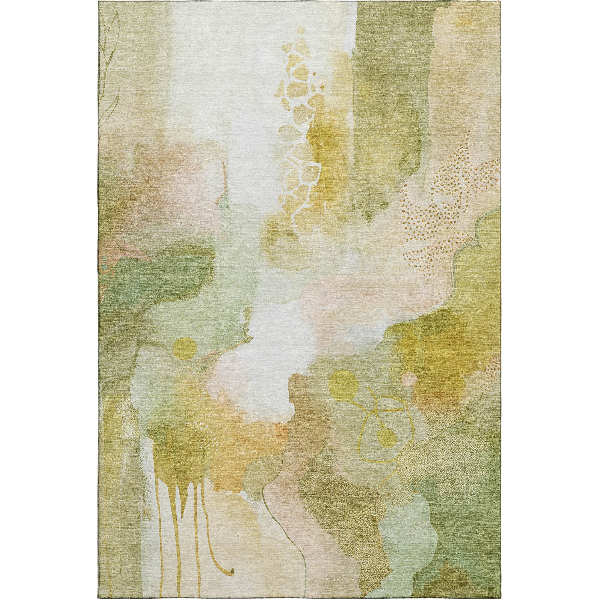 Sarajevo Machine Washable Transitional Fern Green Rug 2'6" x 3'10" #shape_Rectangle