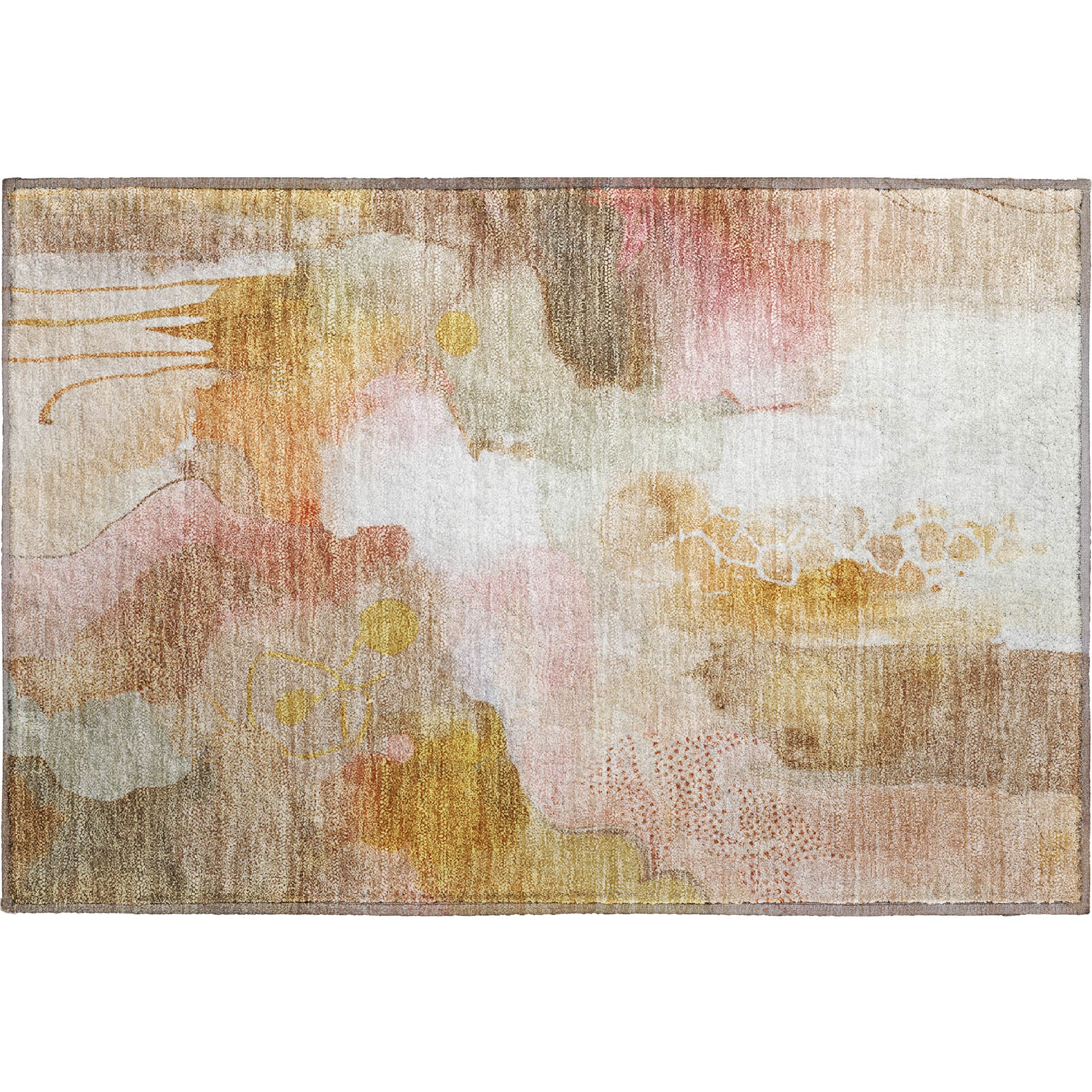 Sarajevo Machine Washable Transitional Mauve Pink Rug 1'8" x 2'6" #shape_Rectangle