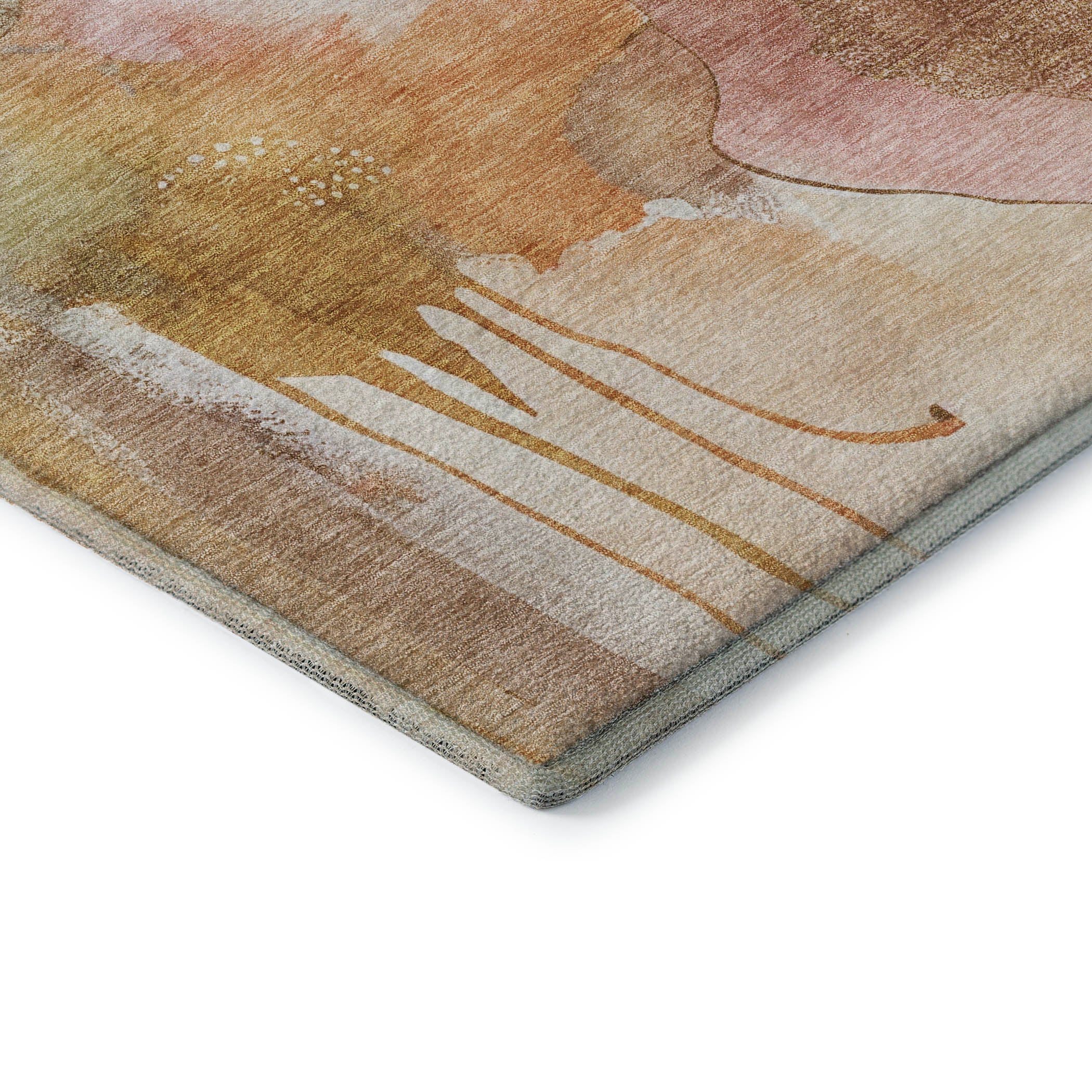 Sarajevo Machine Washable Transitional Mauve Pink Rug 1'8" x 2'6" #shape_Rectangle