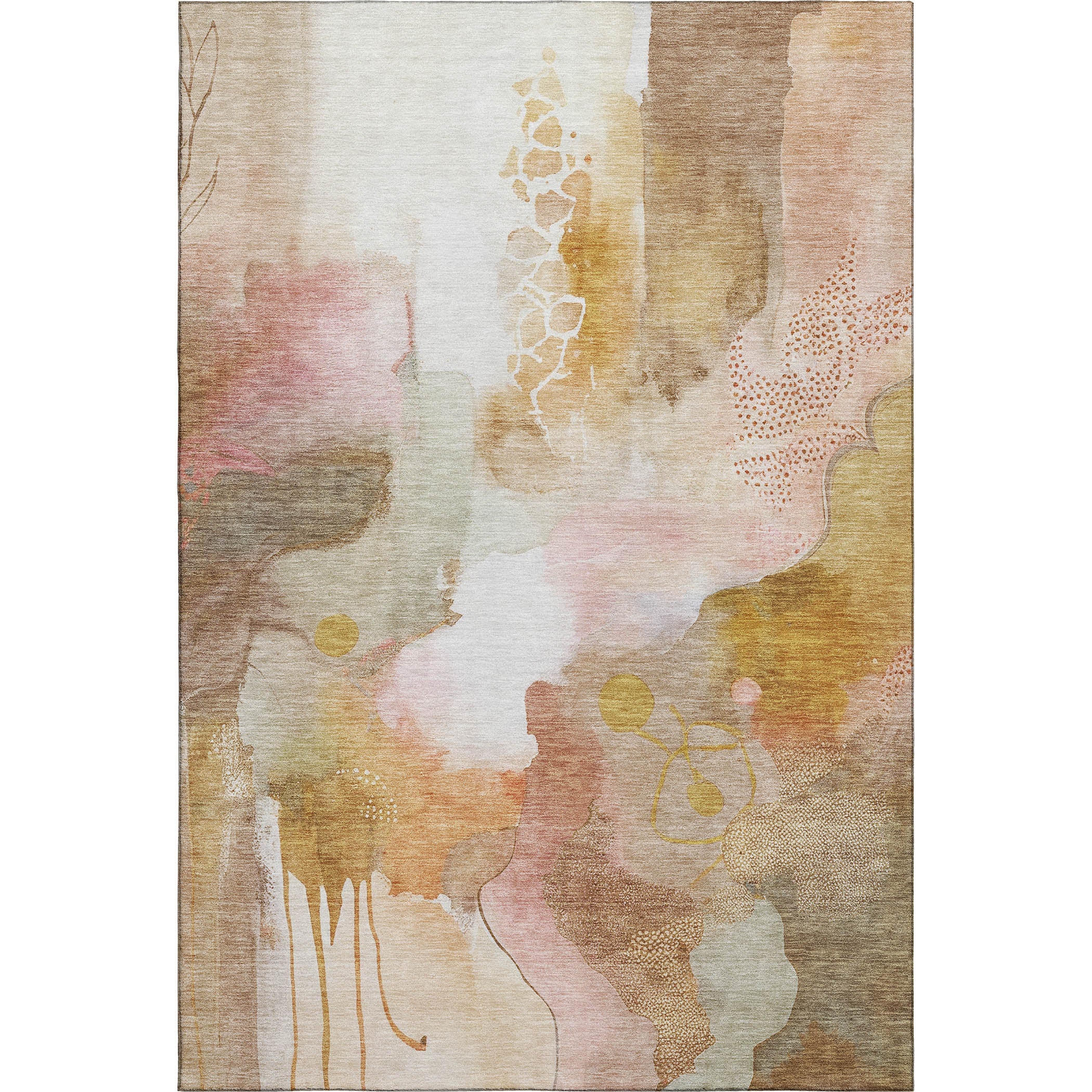 Sarajevo Machine Washable Transitional Mauve Pink Rug 2'6" x 3'10" #shape_Rectangle