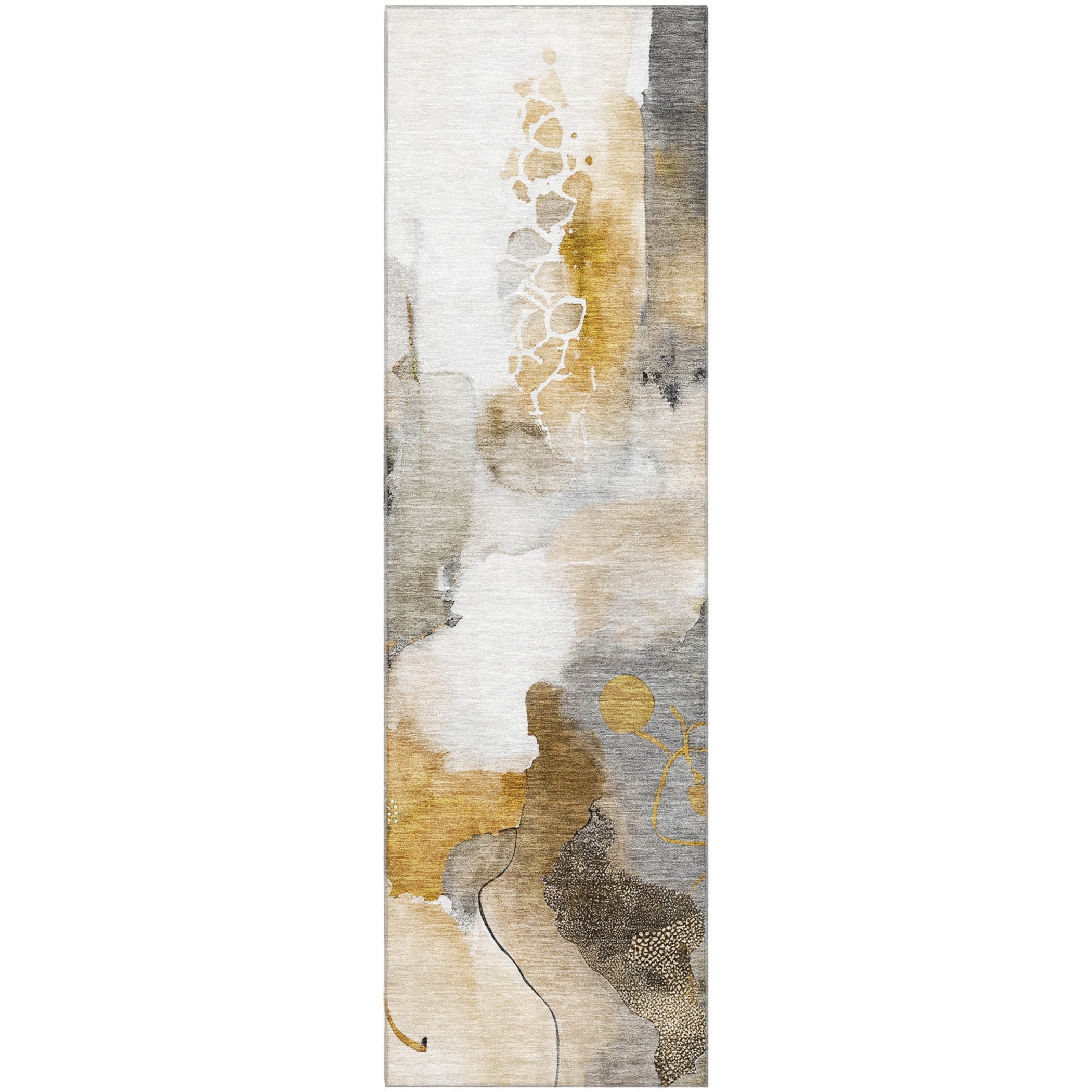 Sarajevo Machine Washable Transitional Mocha Brown Rug 2'3" x 7'6" #shape_Runner
