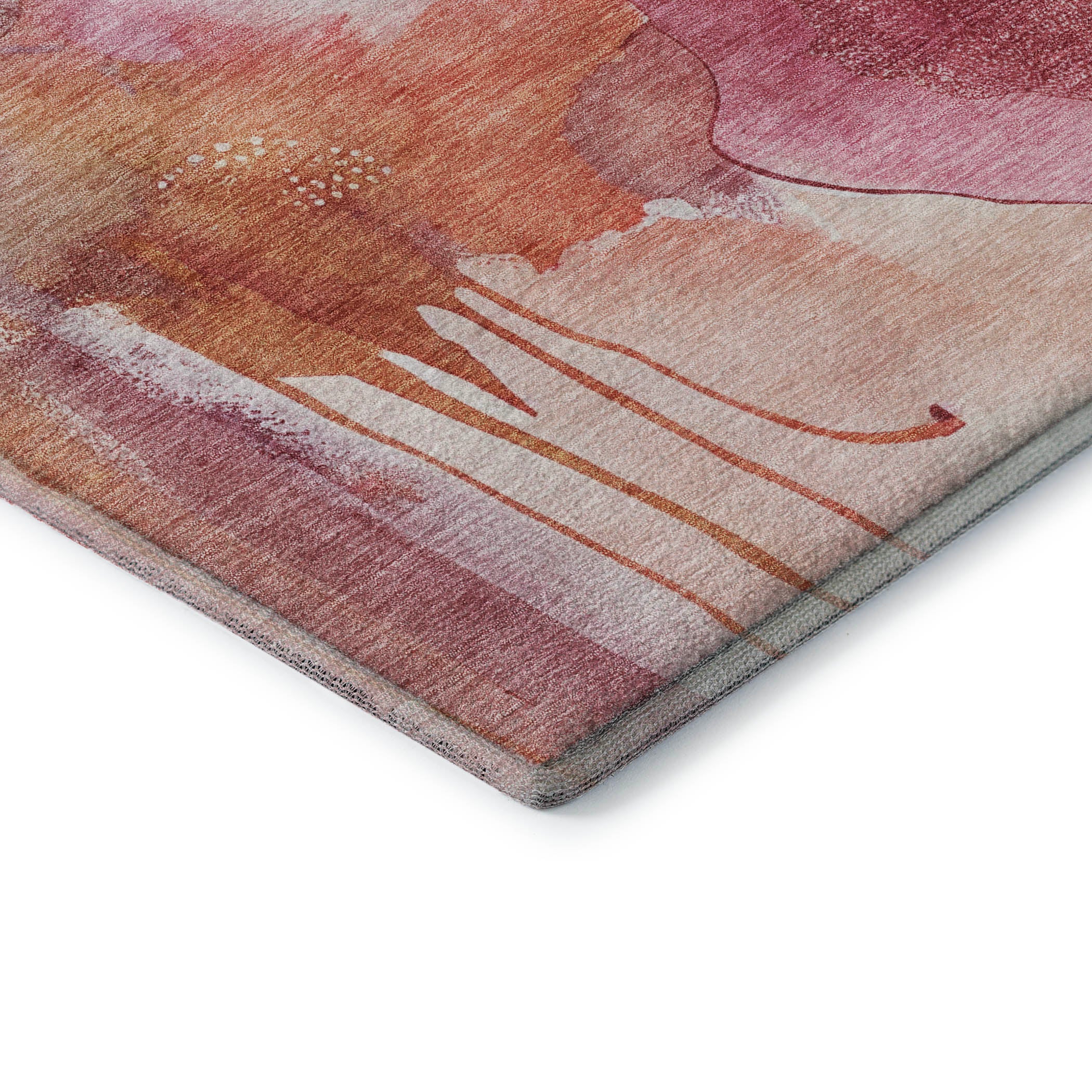 Sarajevo Machine Washable Transitional Pink Rug 1'8" x 2'6" #shape_Rectangle