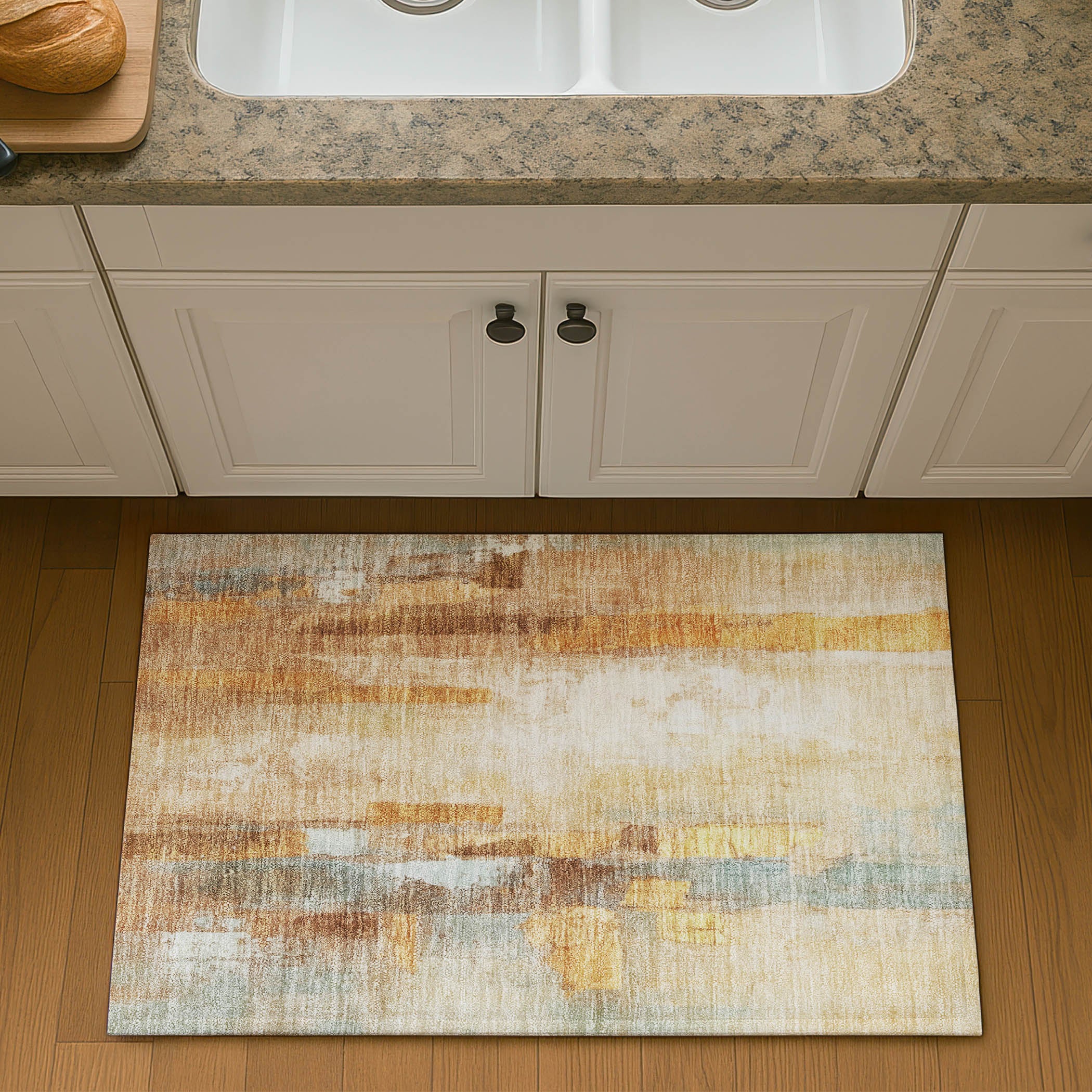 Kathmandu Machine Washable Transitional Copper Orange Rug 1'8" x 2'6" #shape_Rectangle