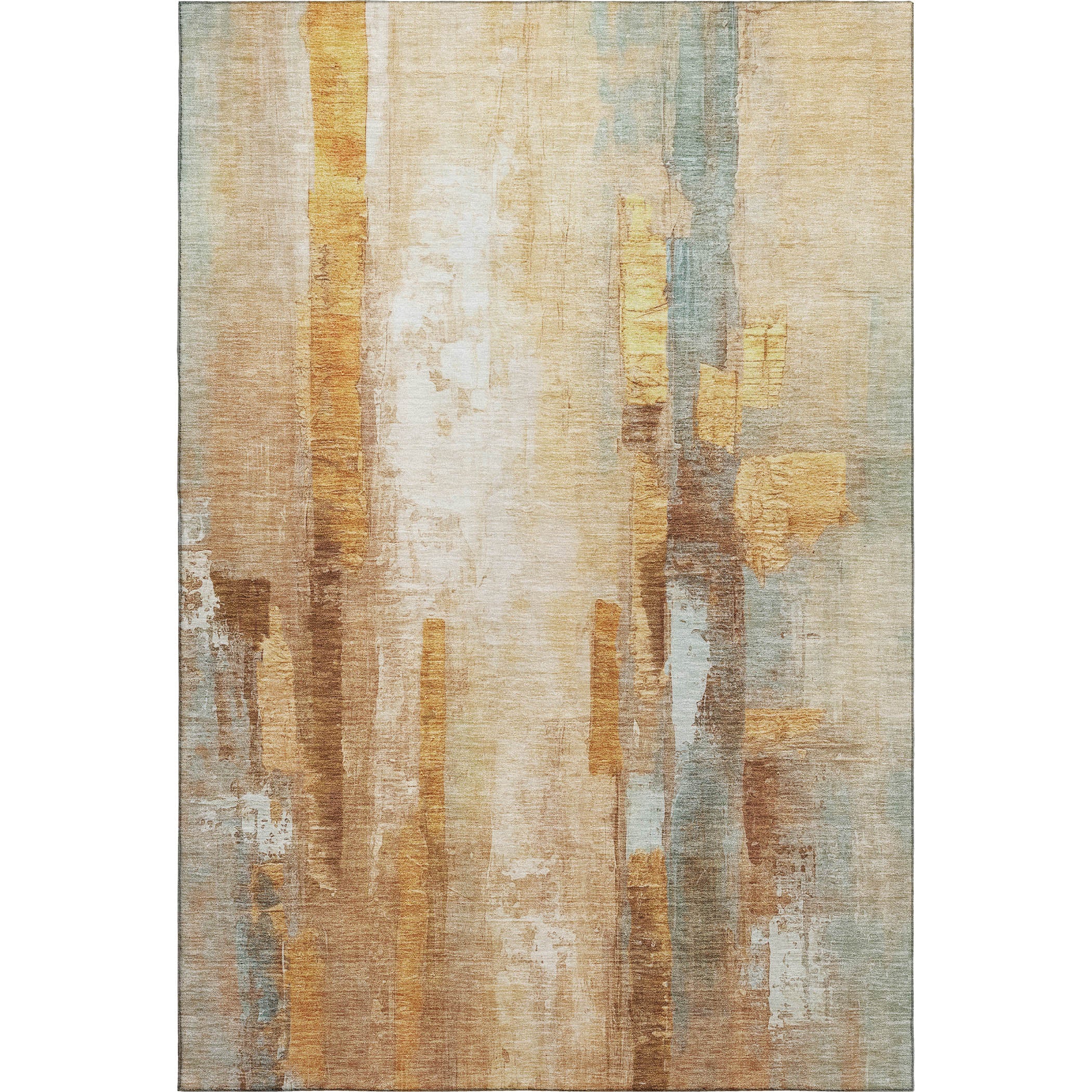 Kathmandu Machine Washable Transitional Copper Orange Rug 2'6" x 3'10" #shape_Rectangle