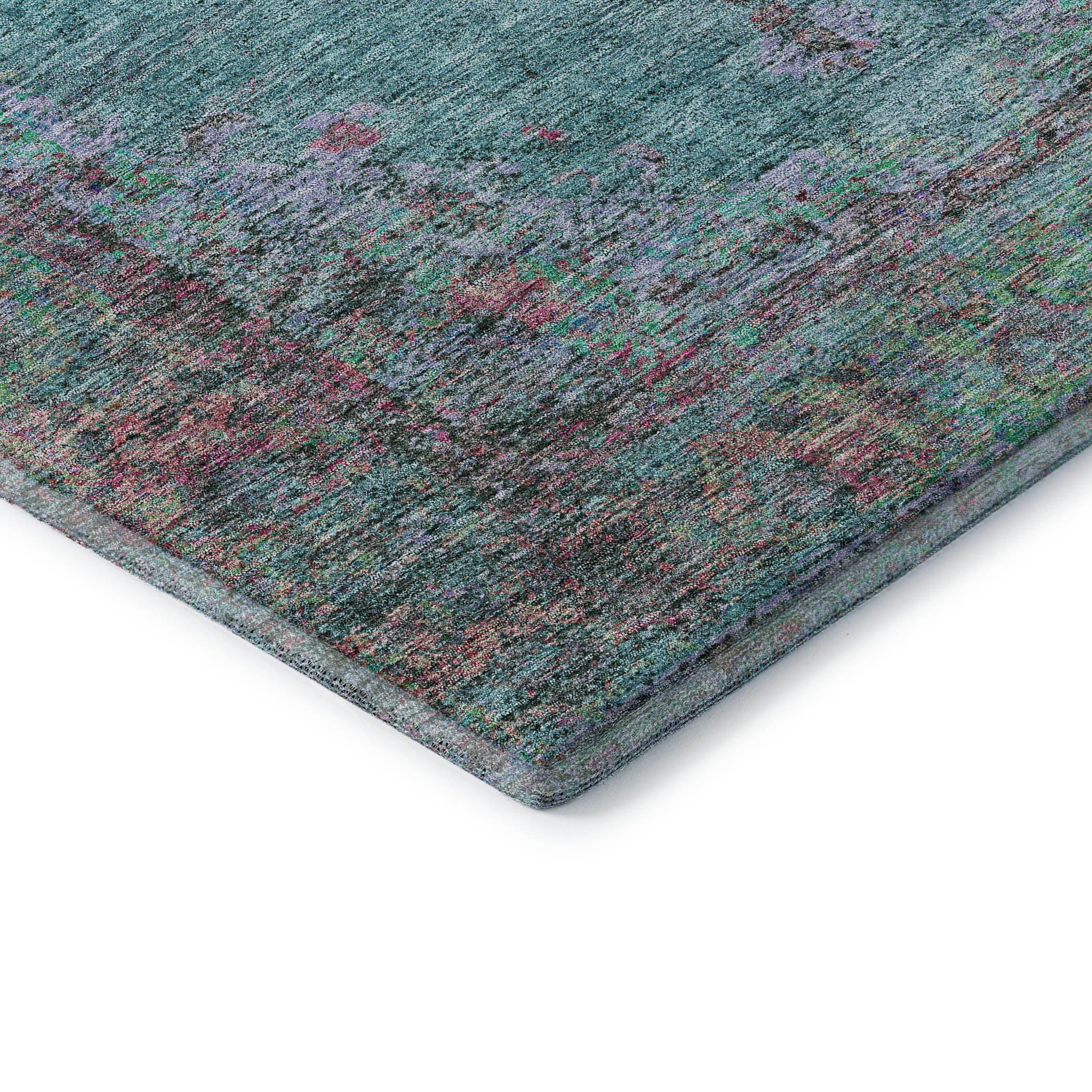 Ghent Machine Washable Traditional Aqua Teal Rug 1'8" x 2'6" #shape_Rectangle